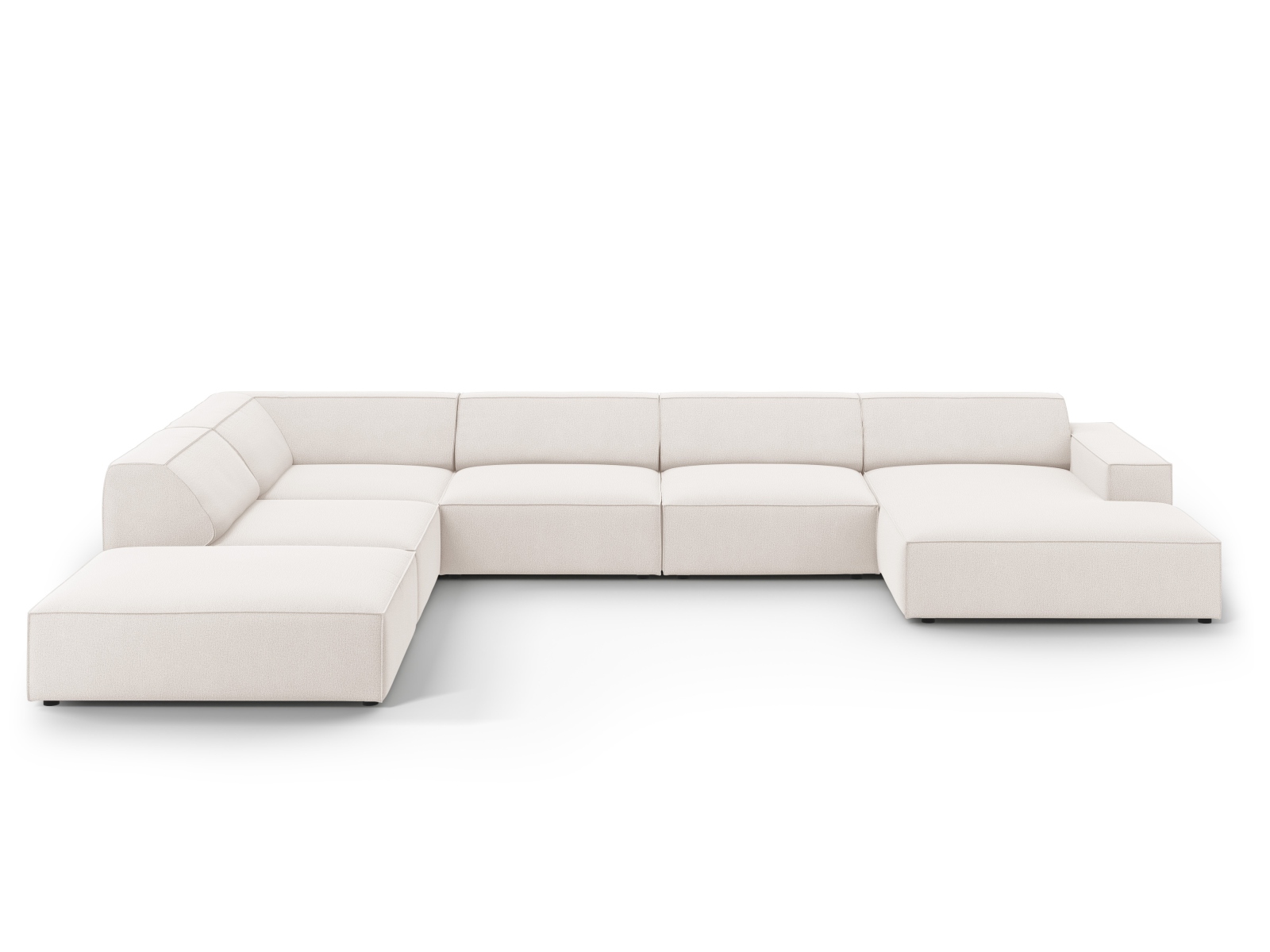 Modular Panoramic Left Corner Sofa, "Jodie", 7 Seats, 361x258x77