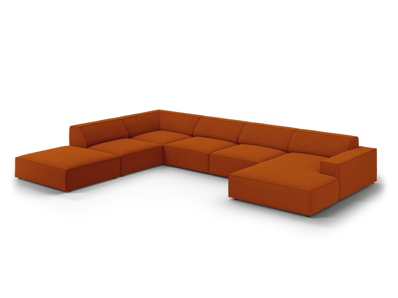 Modular Panoramic Left Corner Sofa, "Jodie", 7 Seats, 361x258x77