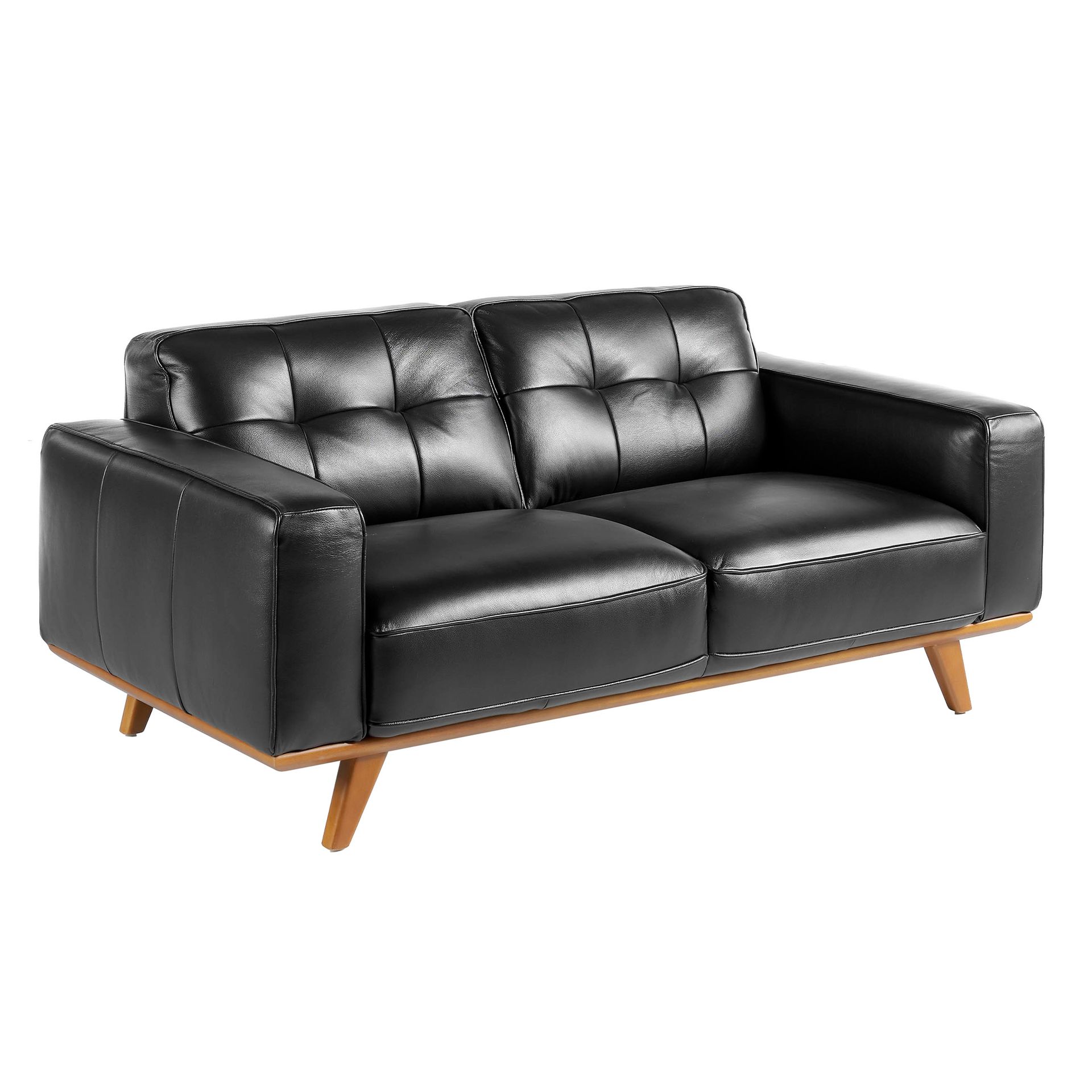 Chester 2 seater sofa in black leather