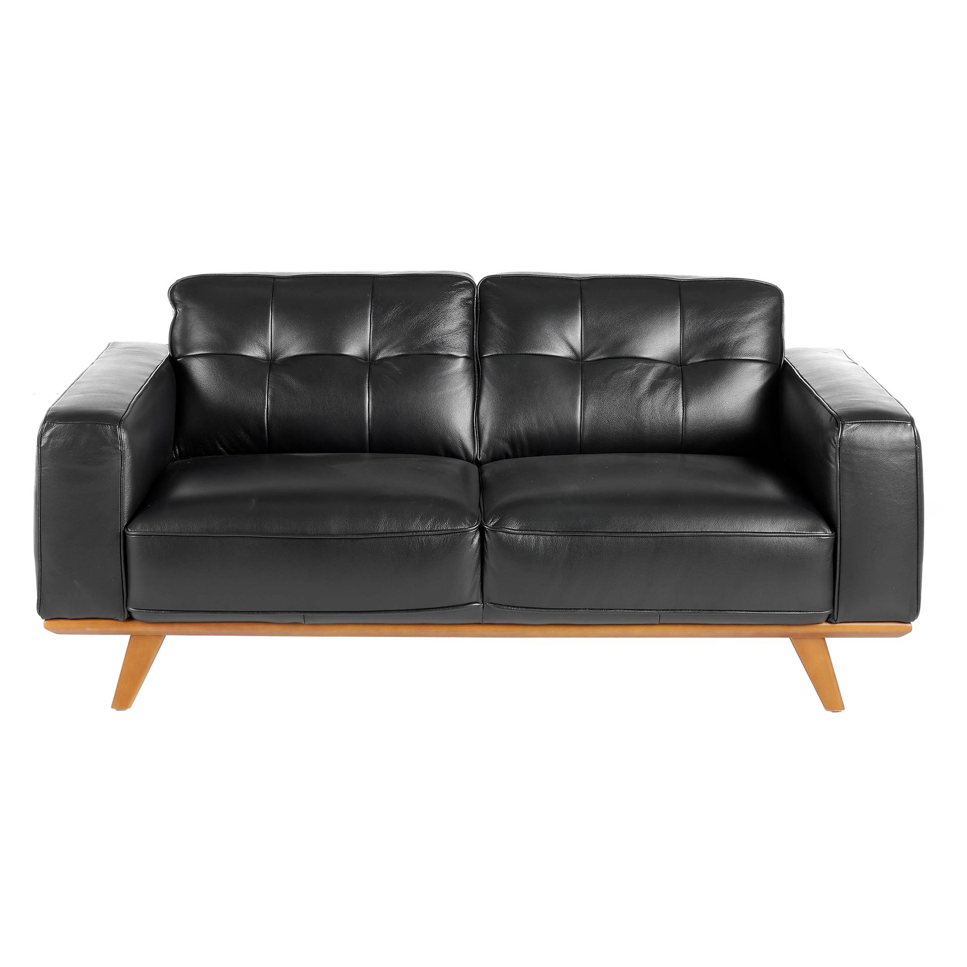 Chester 2 seater sofa in black leather