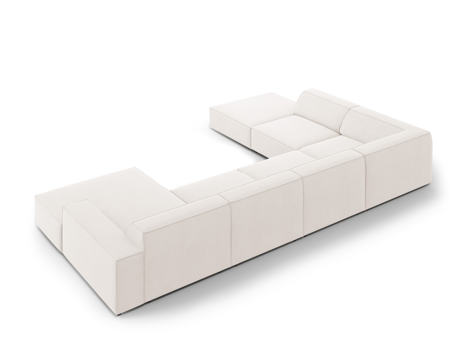 Modular Panoramic Left Corner Sofa, "Jodie", 7 Seats, 361x258x77