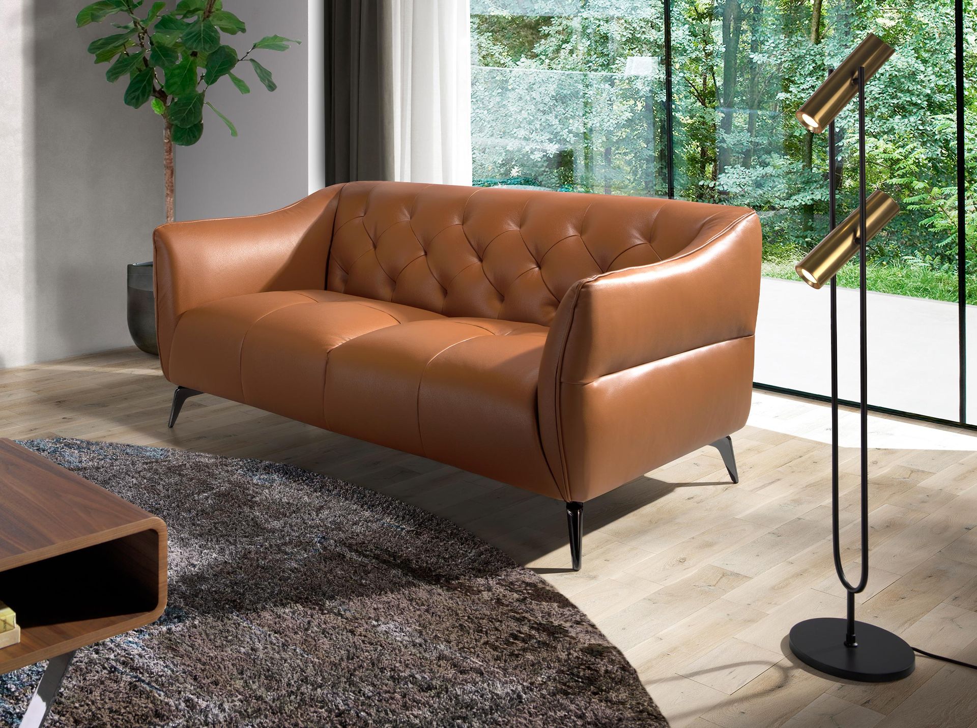 Chester 2 seater sofa in brown leather