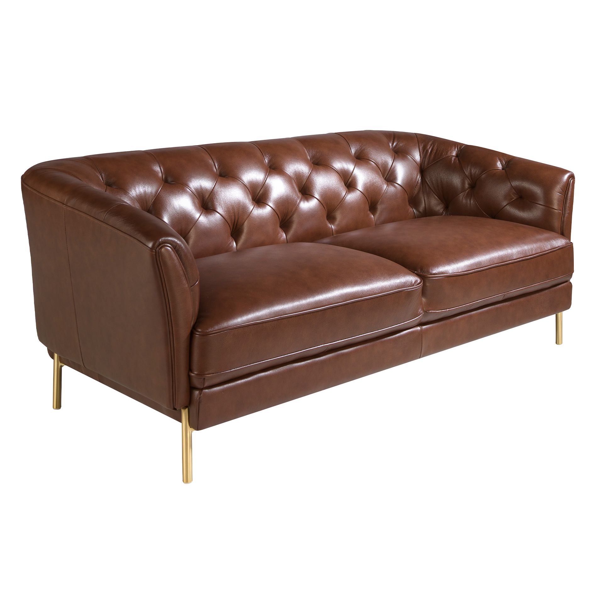 Chester 2 seater sofa in cognac brown leather