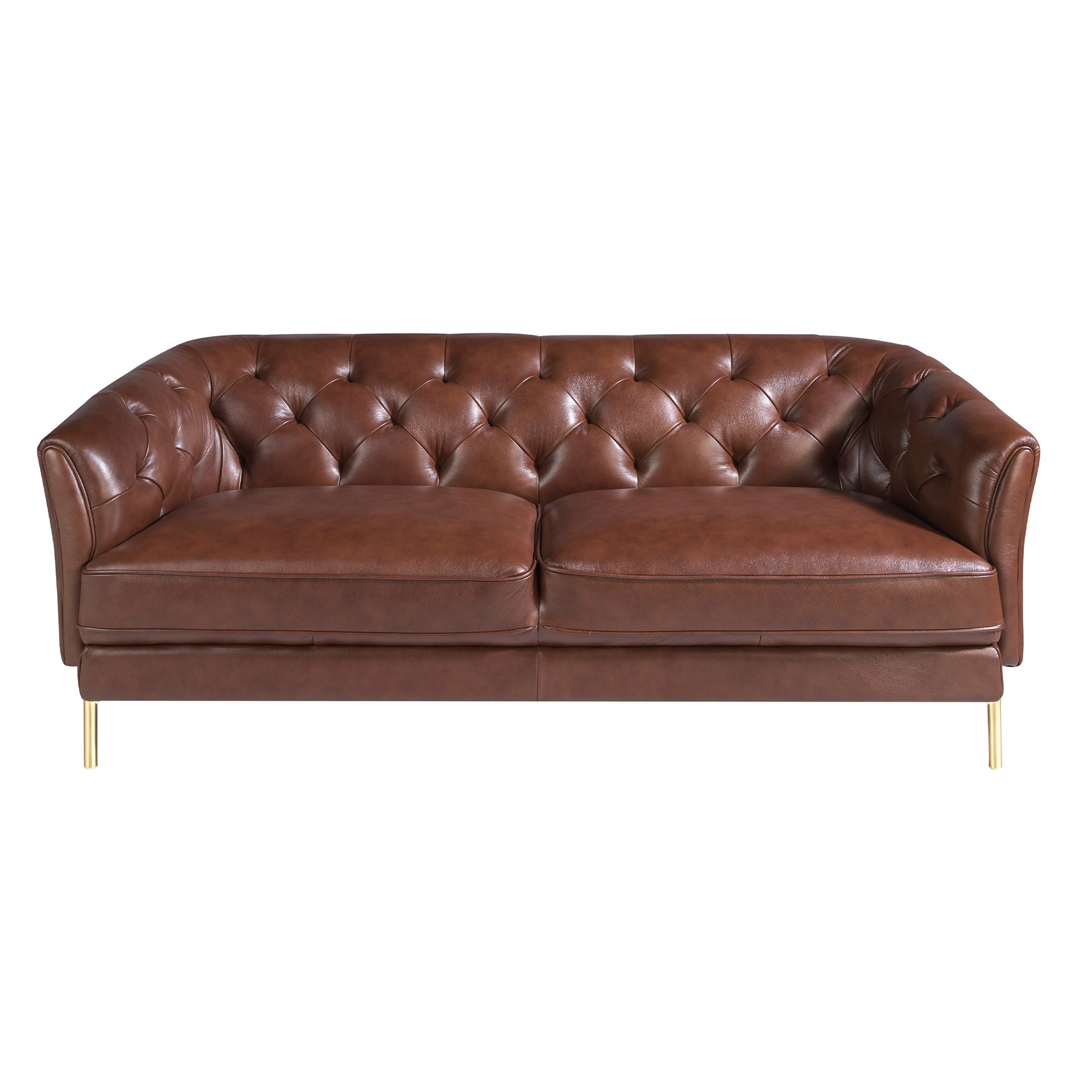 Chester 2 seater sofa in cognac brown leather