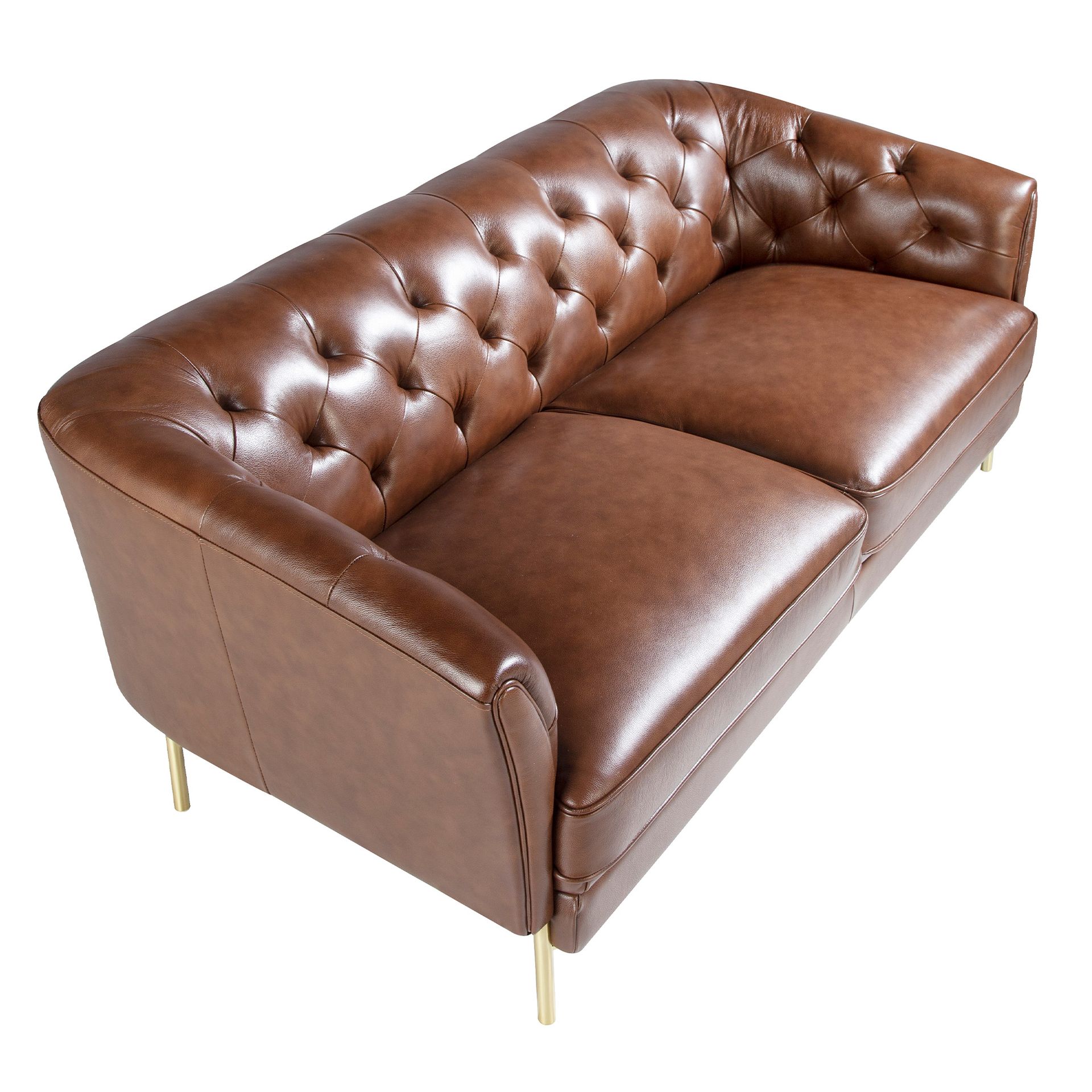 Chester 2 seater sofa in cognac brown leather