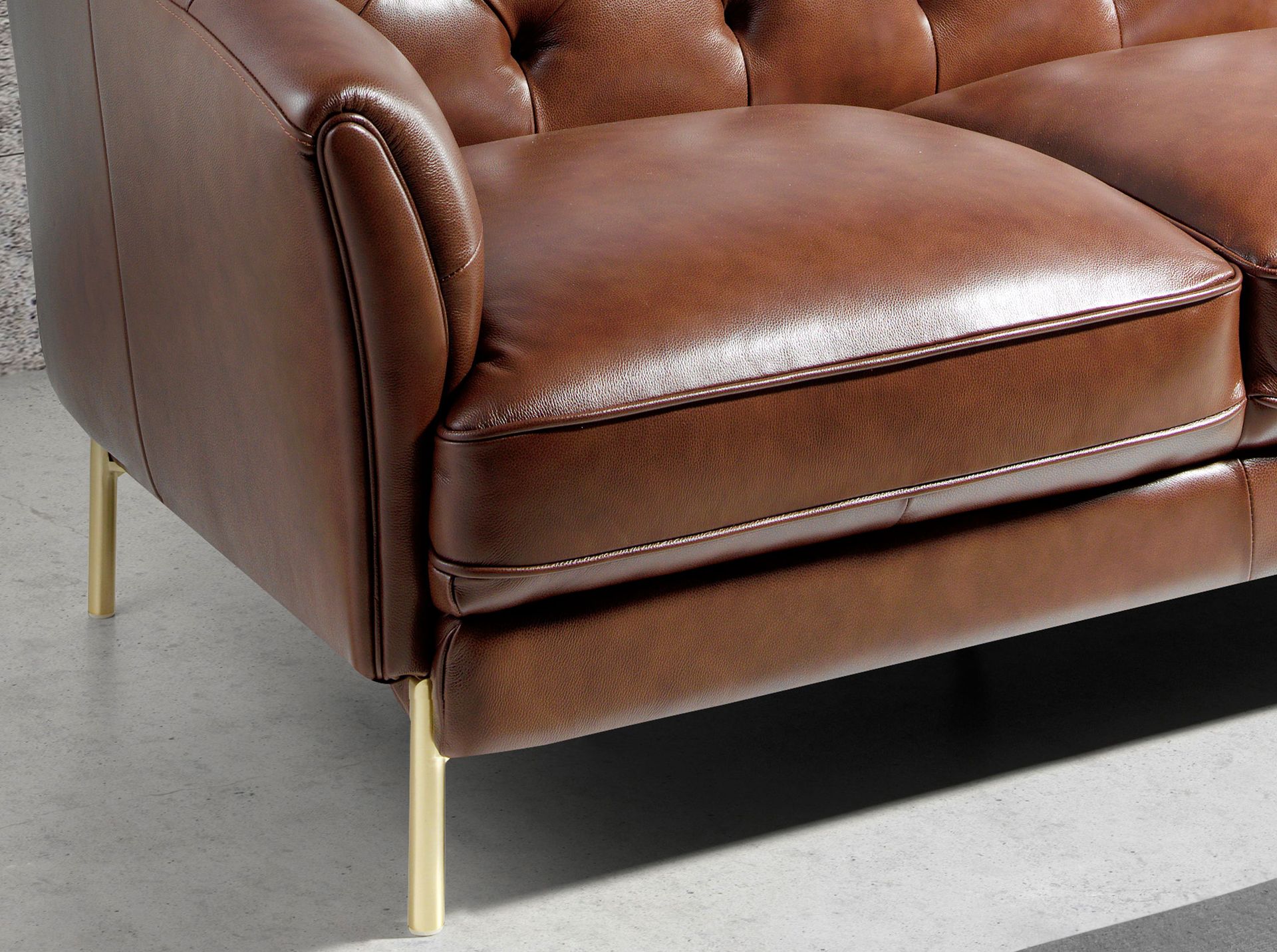 Chester 2 seater sofa in cognac brown leather