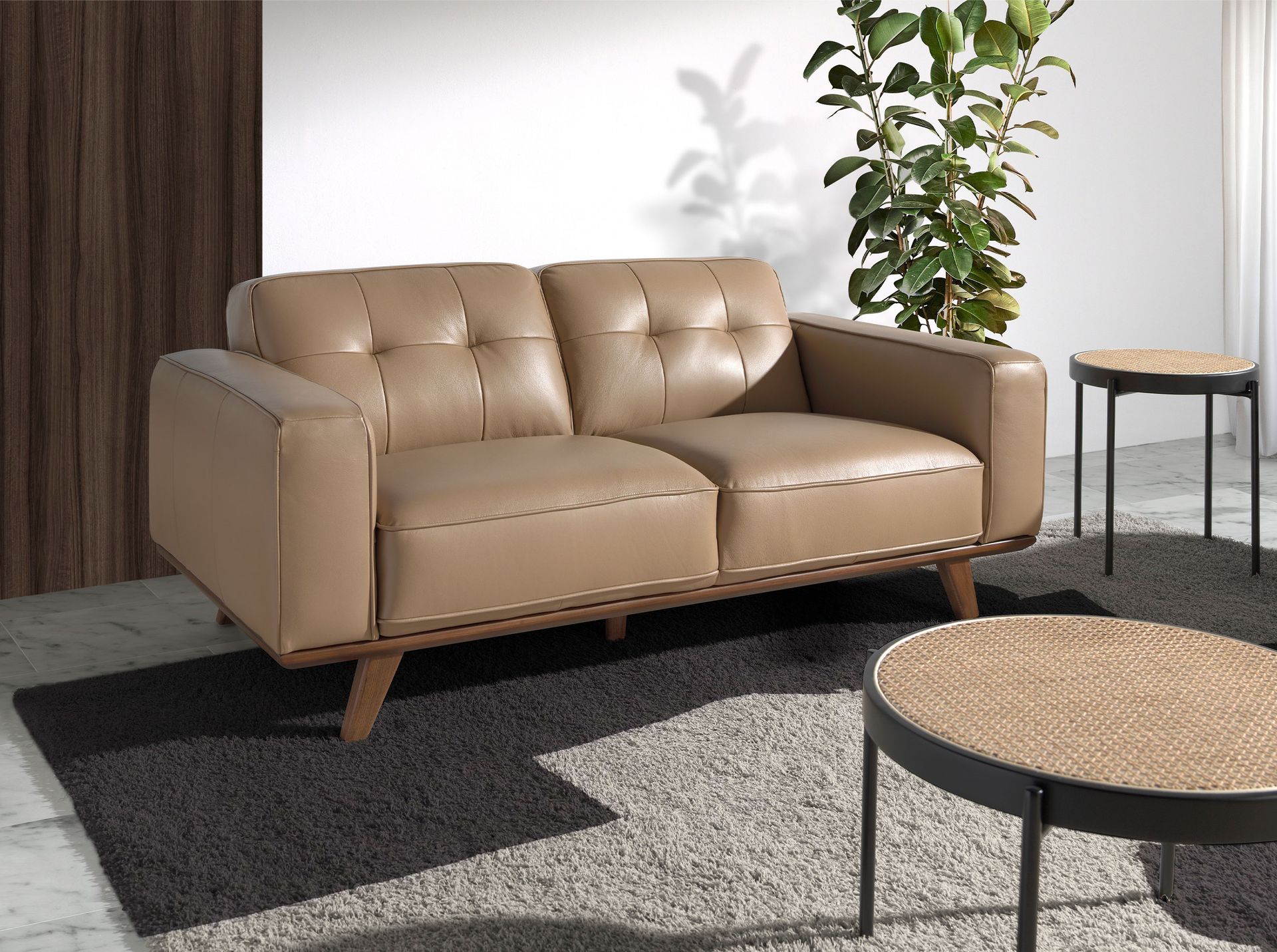 Chester 2 seater sofa in sand leather