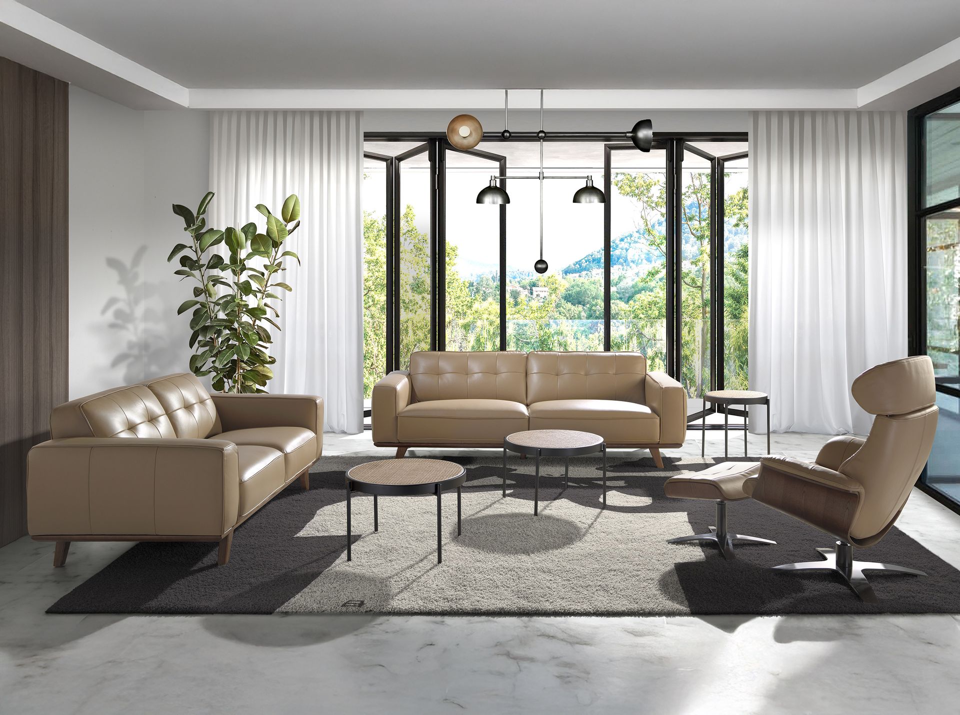 Chester 2 seater sofa in sand leather
