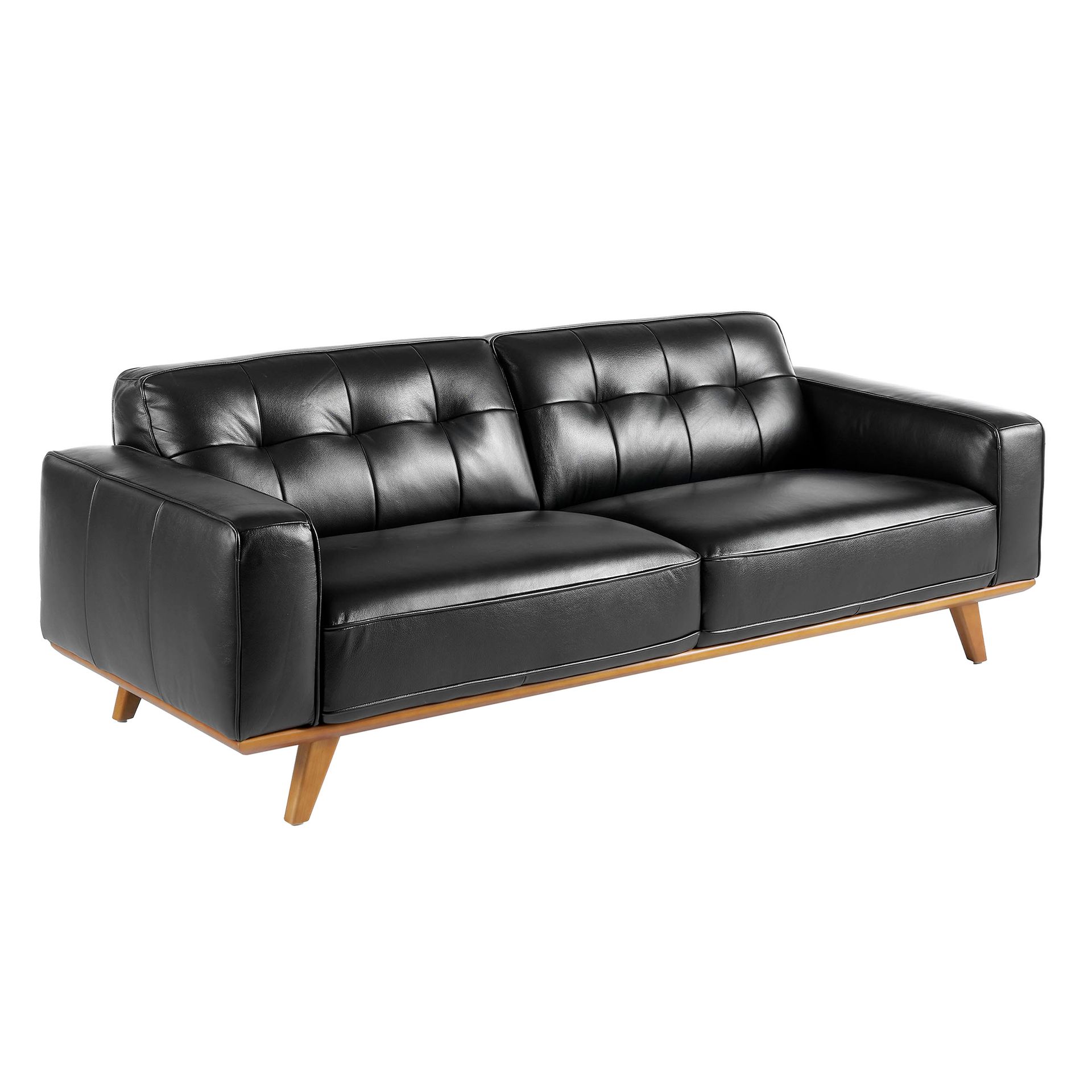 Chester 3 seater sofa in black leather