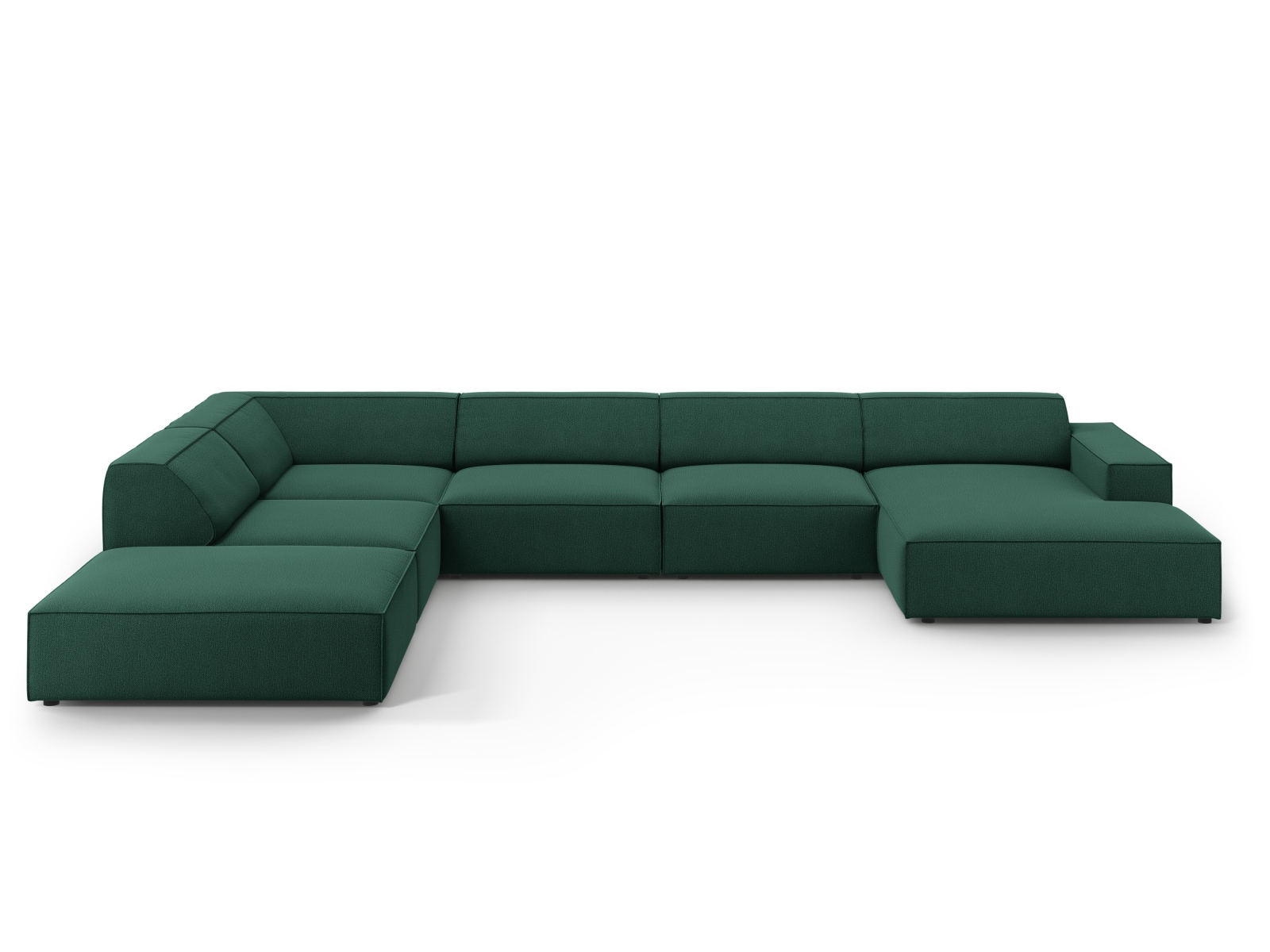 Modular Panoramic Left Corner Sofa, "Jodie", 7 Seats, 361x258x77