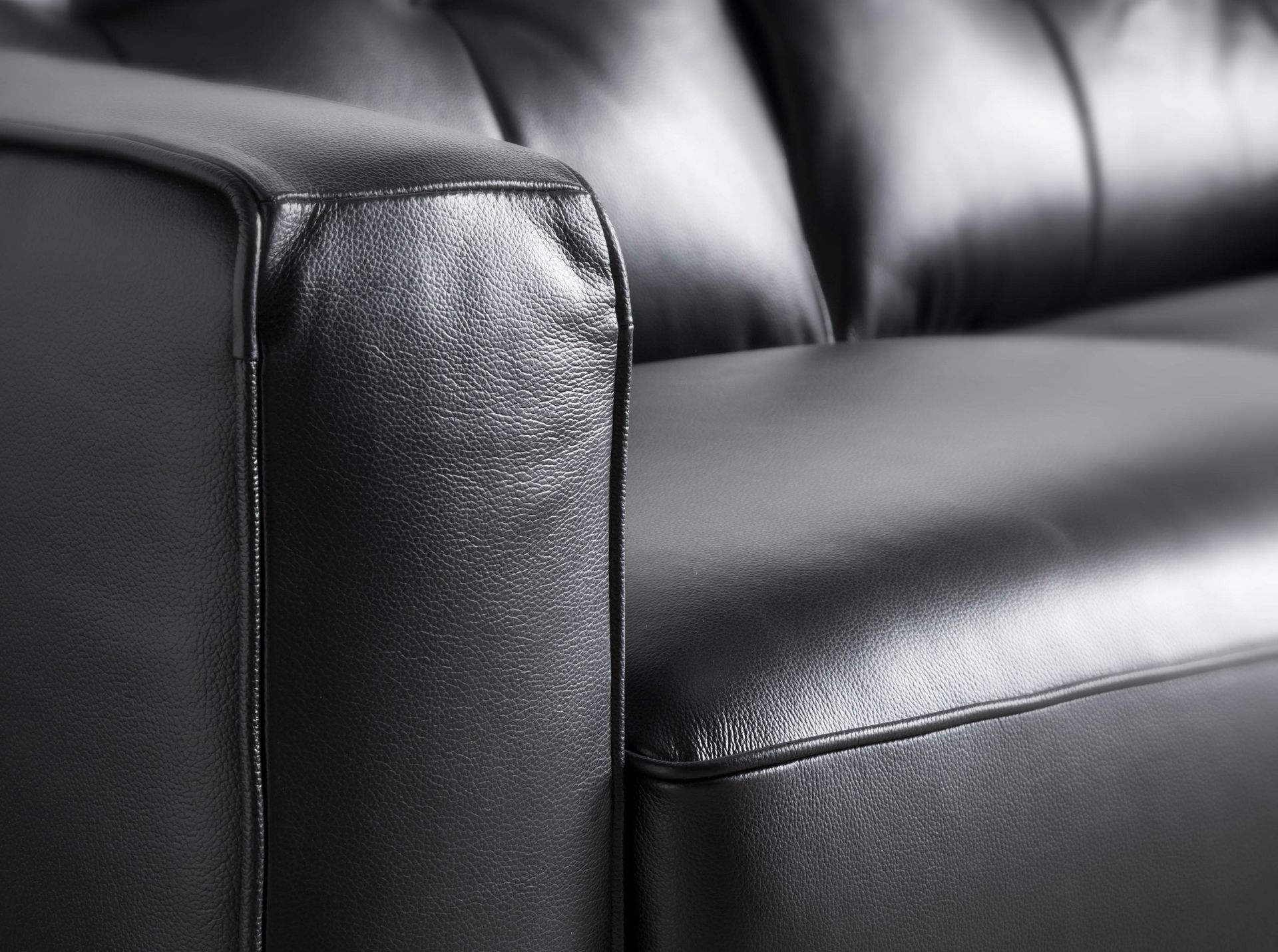 Chester 3 seater sofa in black leather