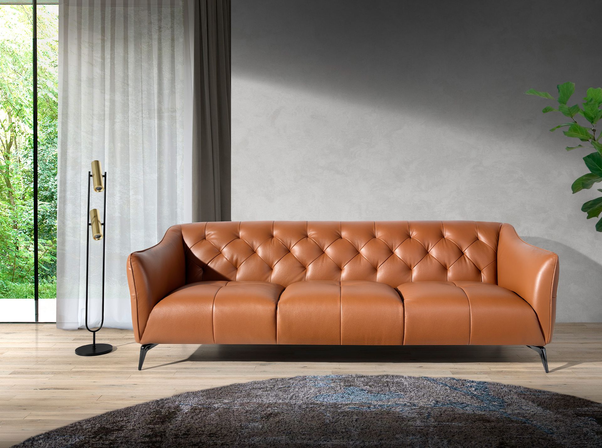 Chester 3 seater sofa in brown leather