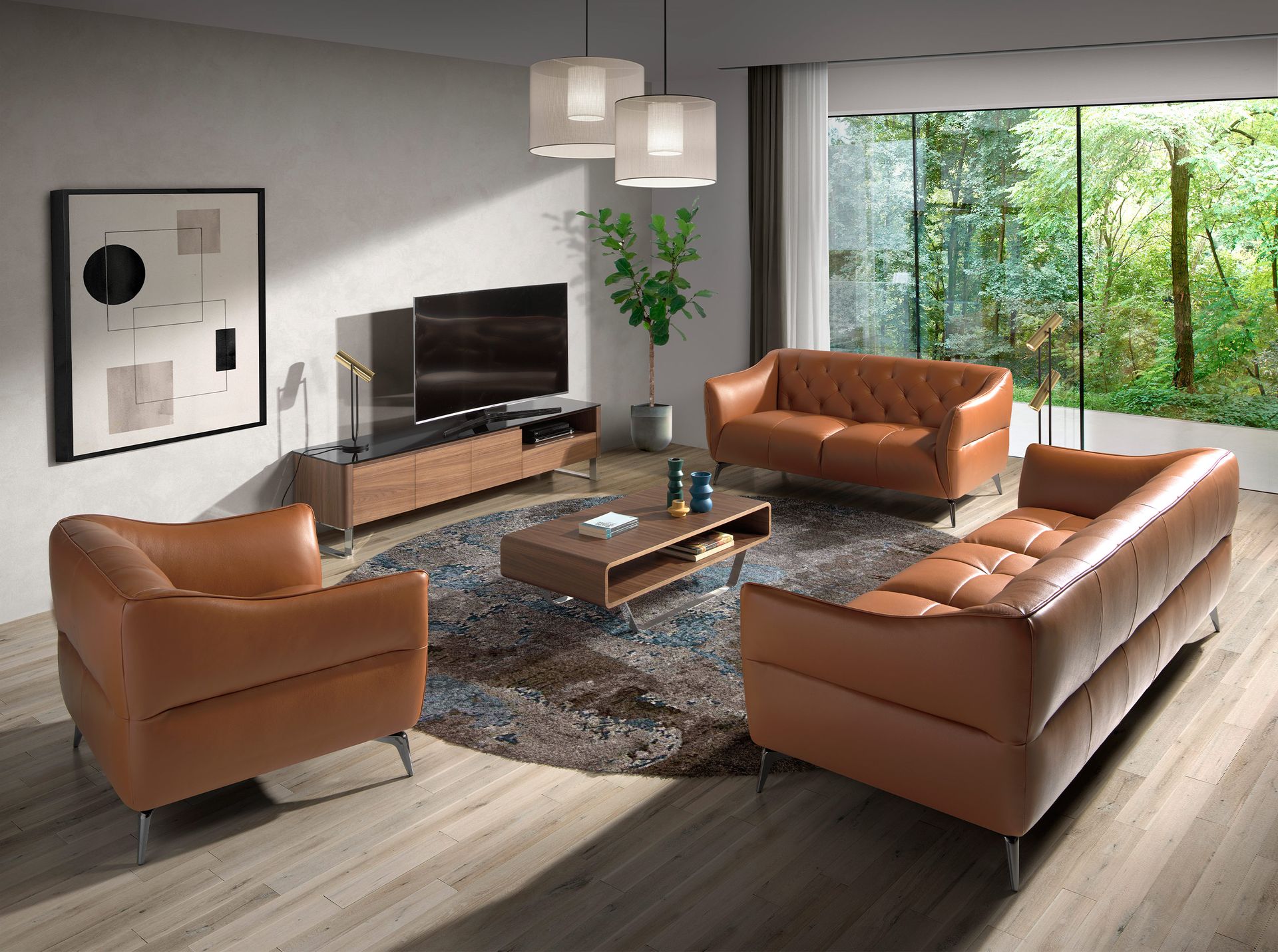 Chester 3 seater sofa in brown leather