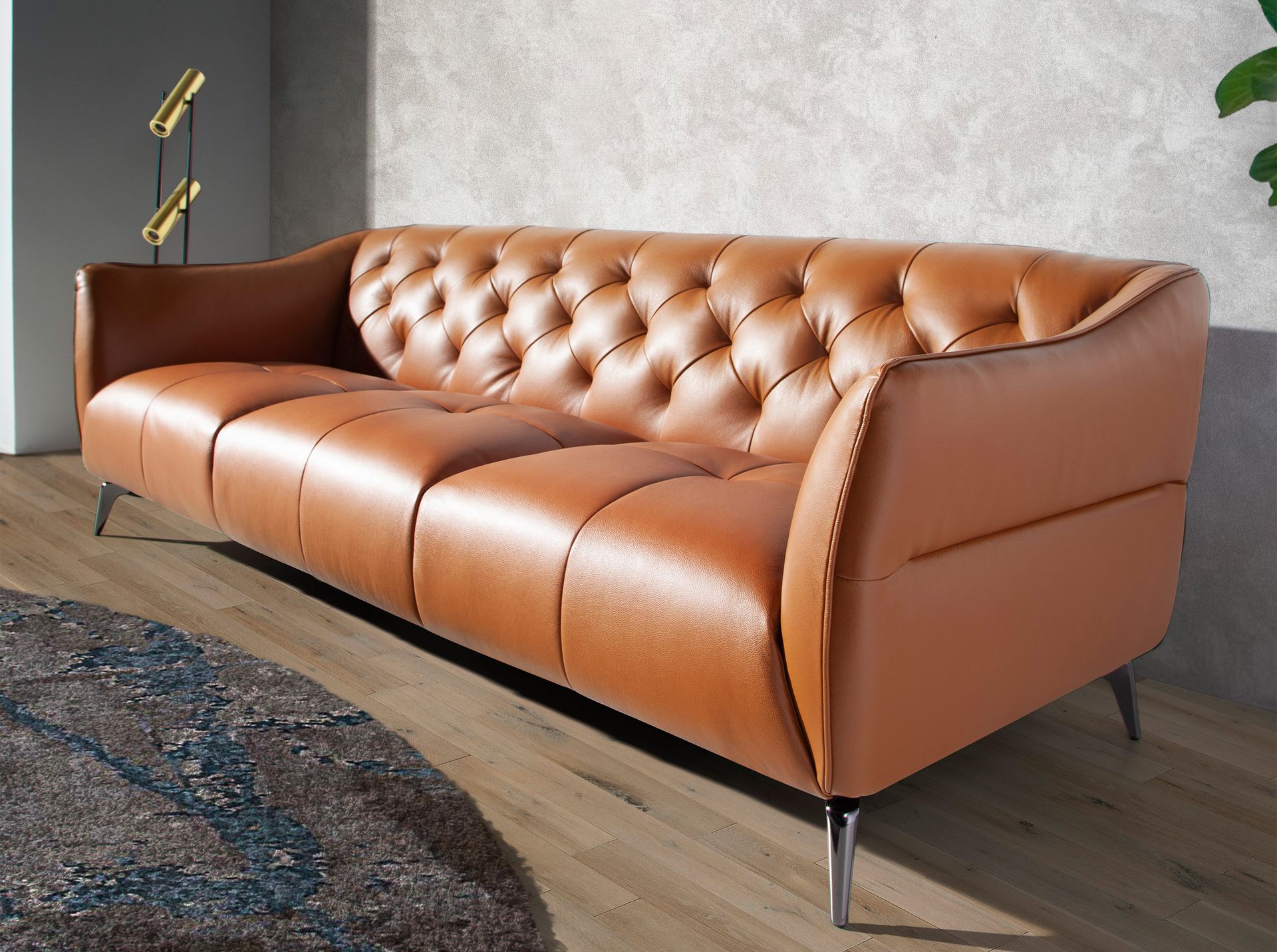 Chester 3 seater sofa in brown leather