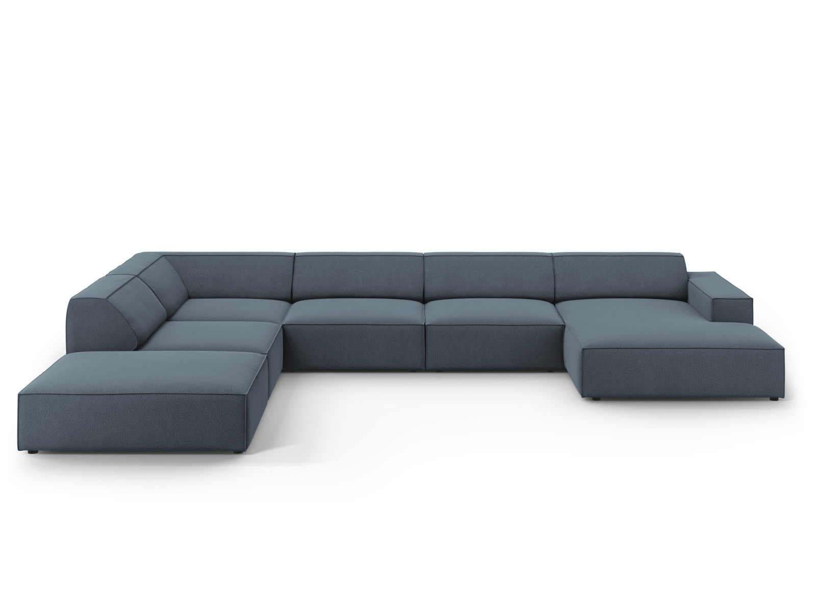 Modular Panoramic Left Corner Sofa, "Jodie", 7 Seats, 361x258x77