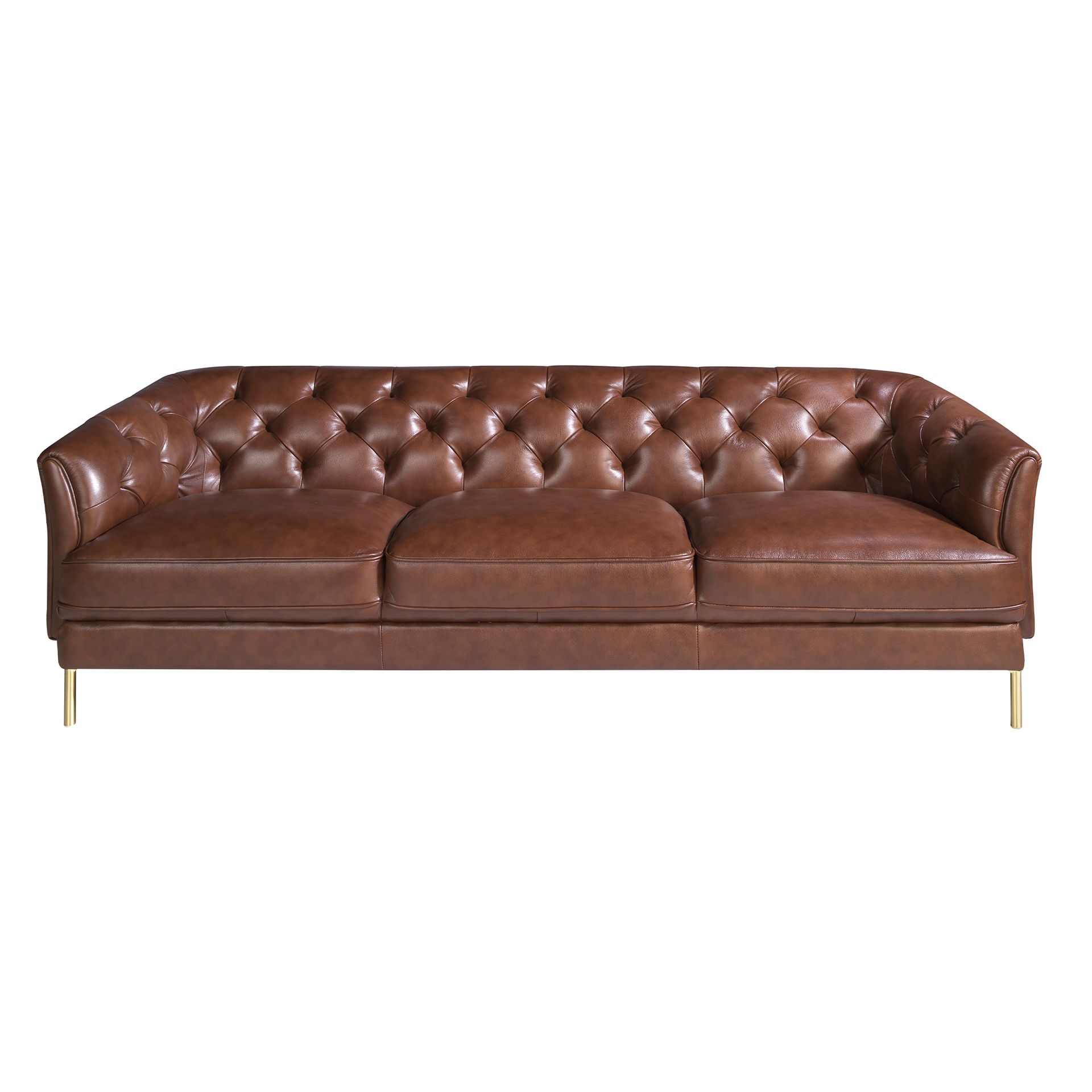 Chester 3 seater sofa in cognac brown leather