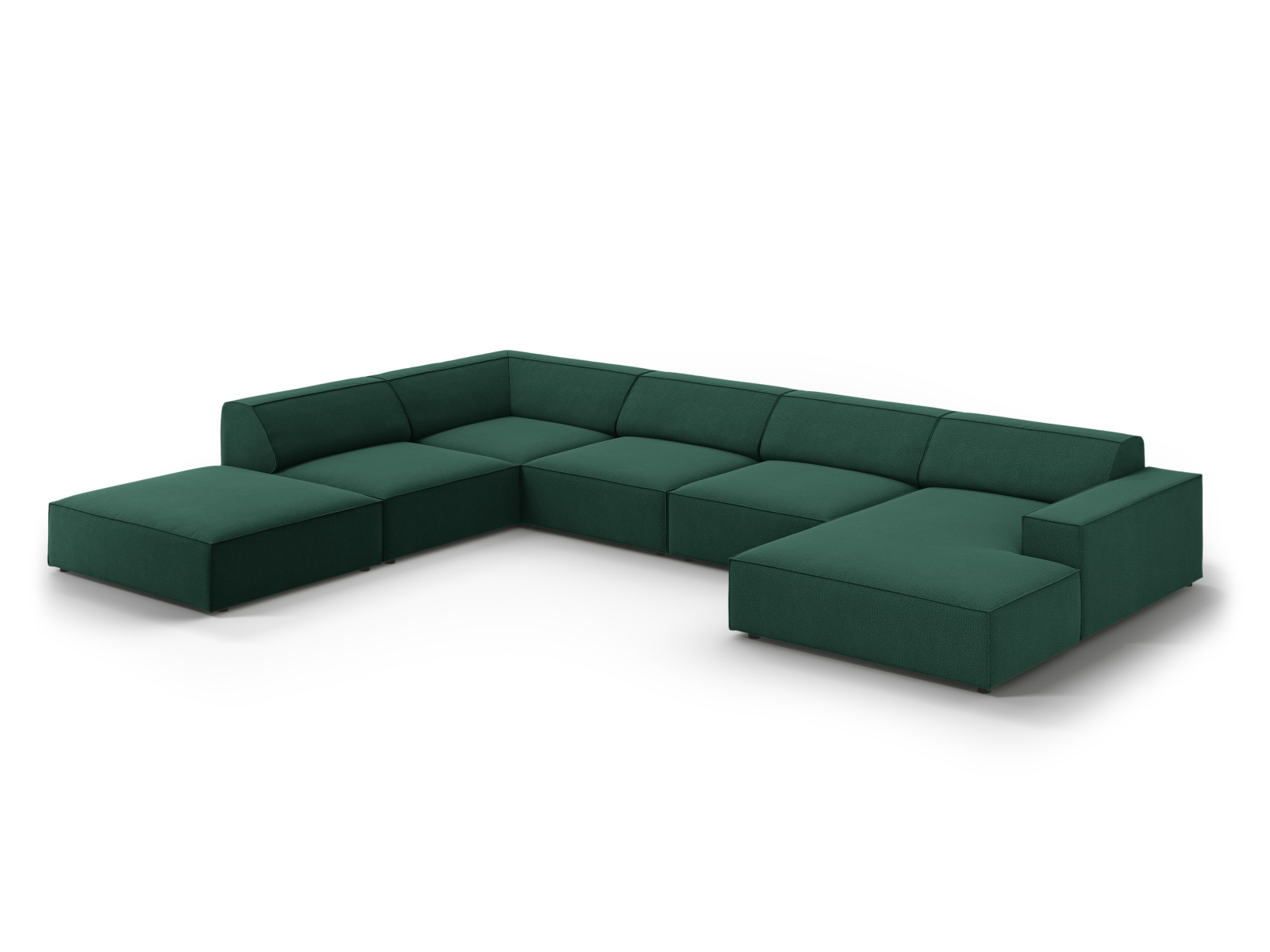 Modular Panoramic Left Corner Sofa, "Jodie", 7 Seats, 361x258x77