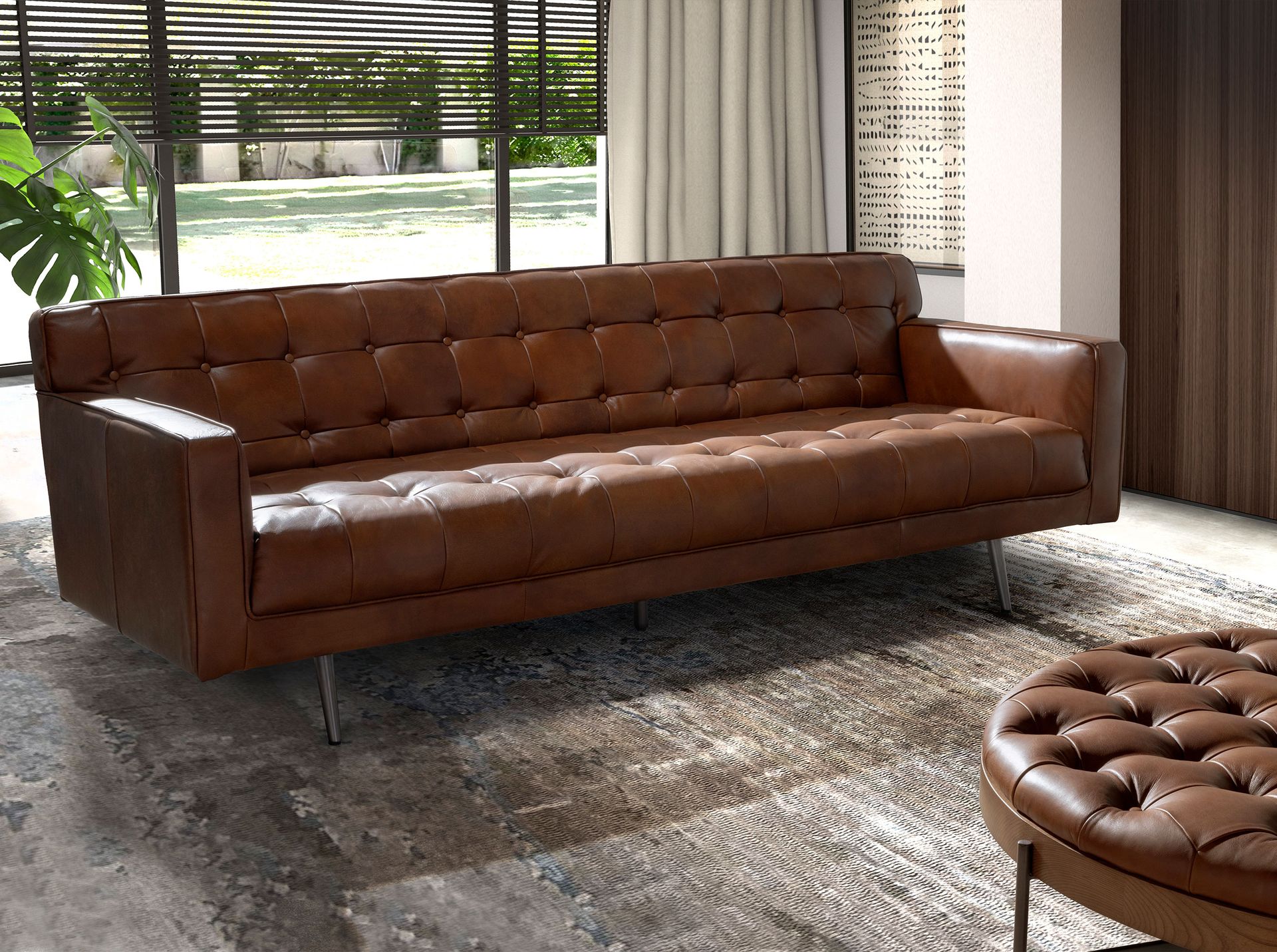 Chester 3 seater sofa in dark brown leather