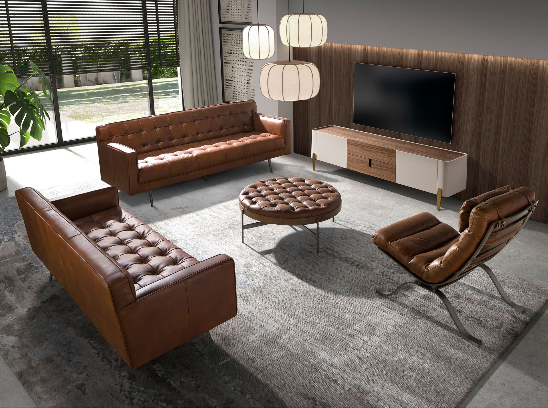 Chester 3 seater sofa in dark brown leather