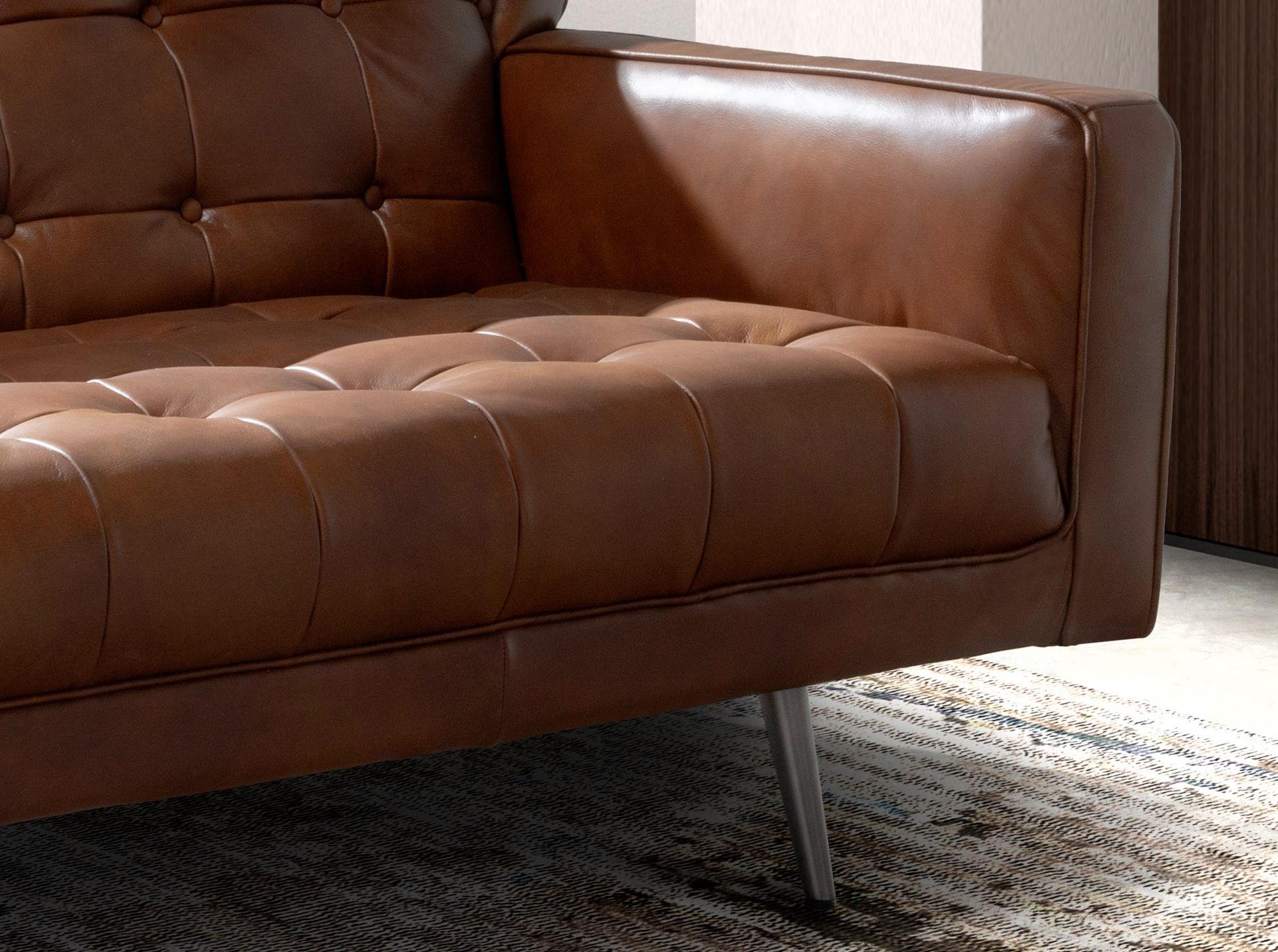 Chester 3 seater sofa in dark brown leather