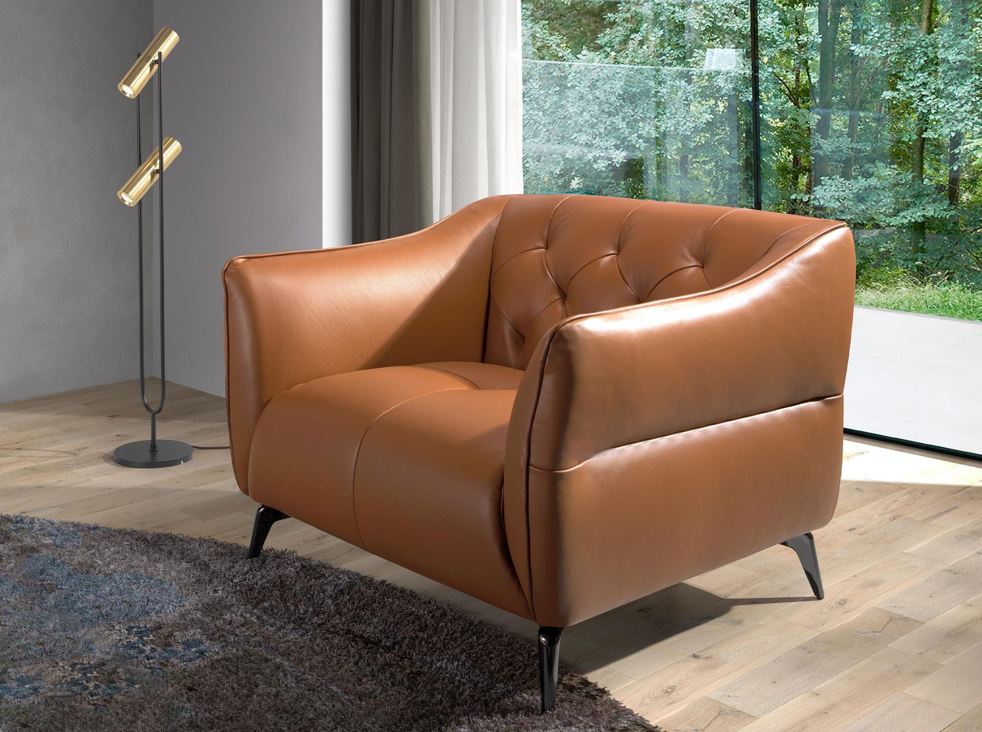Chester armchair brown leather earth clay