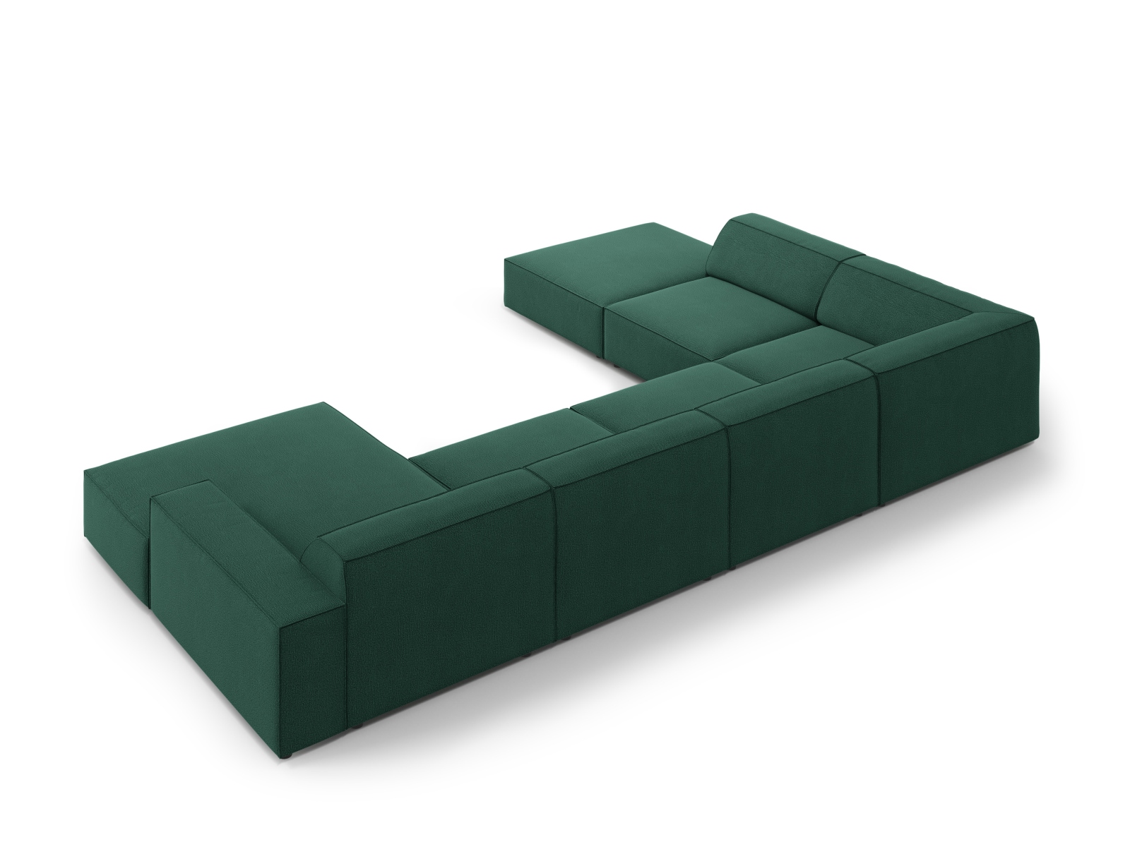Modular Panoramic Left Corner Sofa, "Jodie", 7 Seats, 361x258x77
