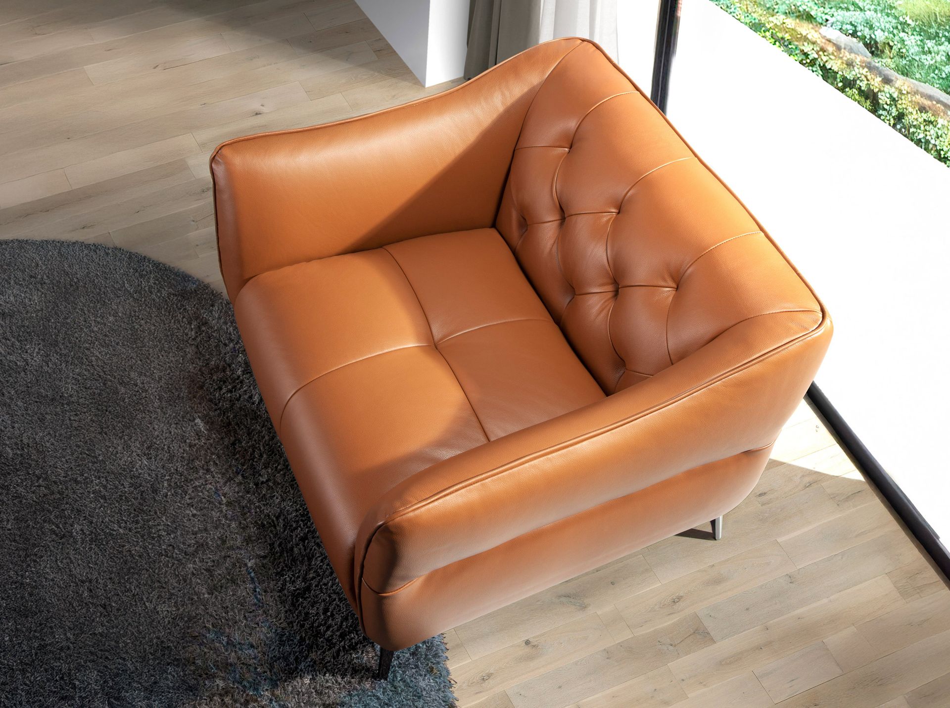 Chester armchair brown leather earth clay