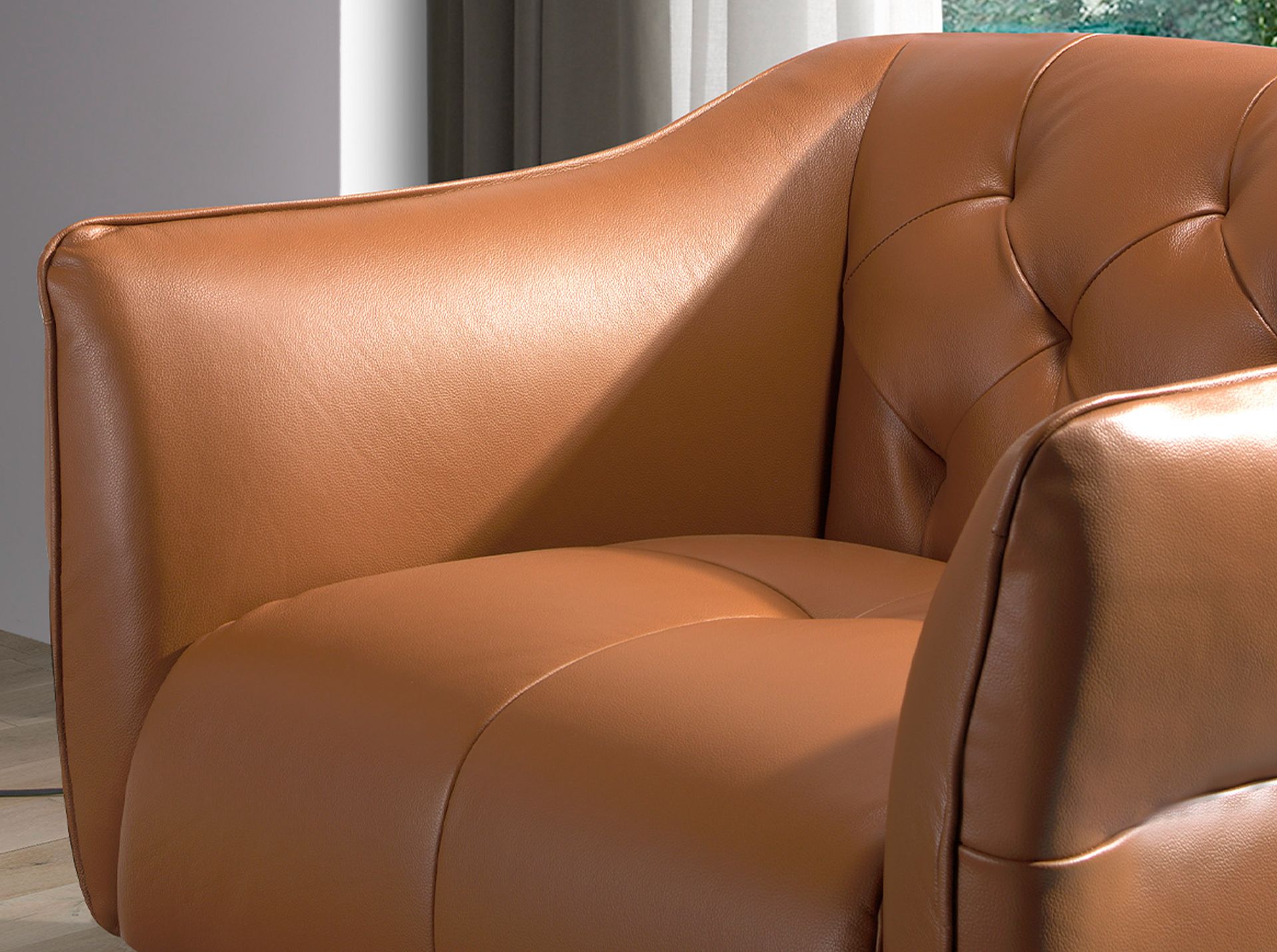 Chester armchair brown leather earth clay