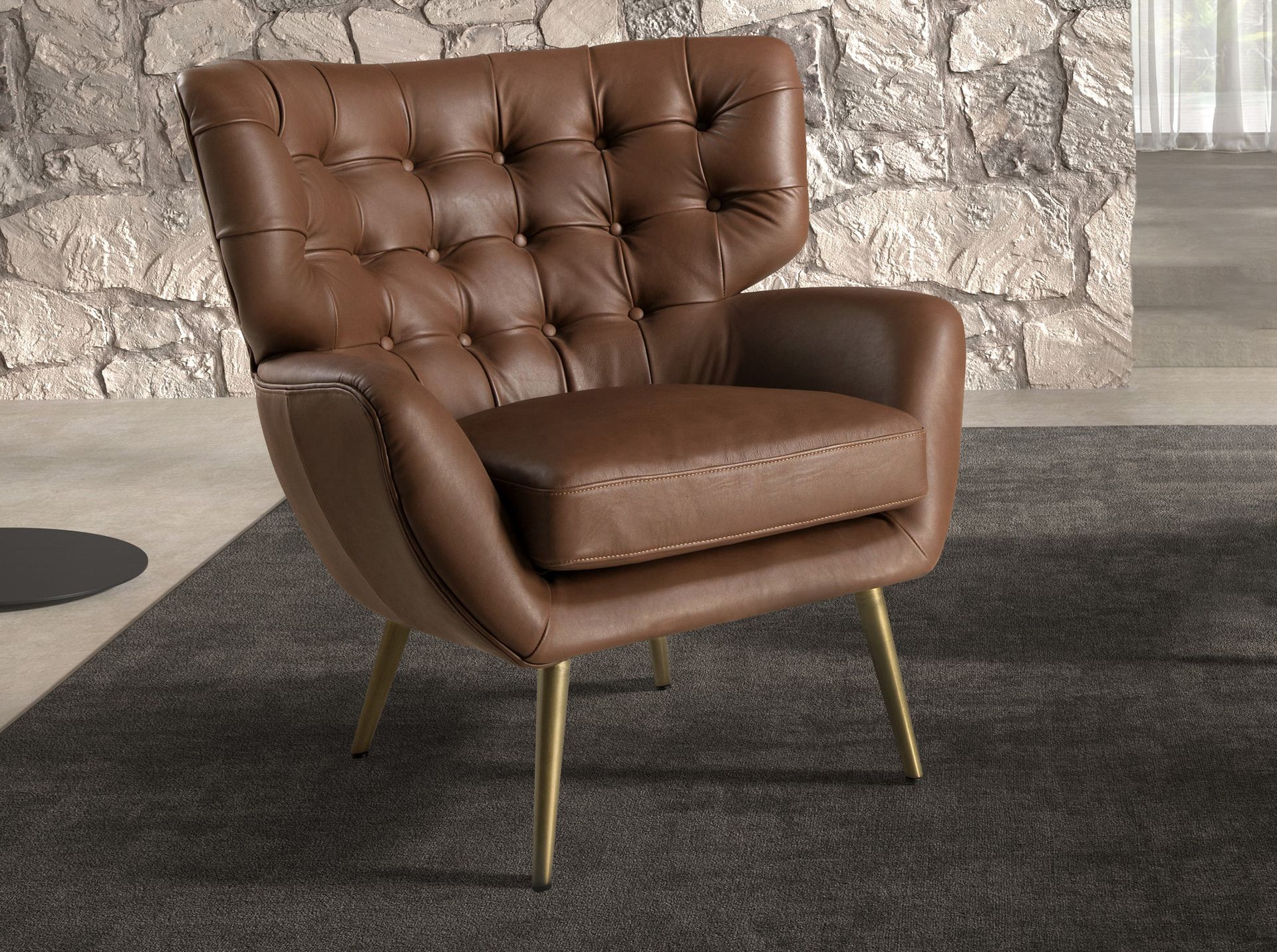Chester armchair dark brown leather