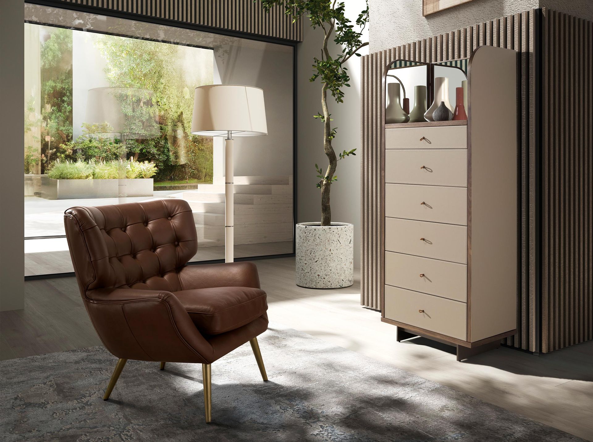 Chester armchair dark brown leather