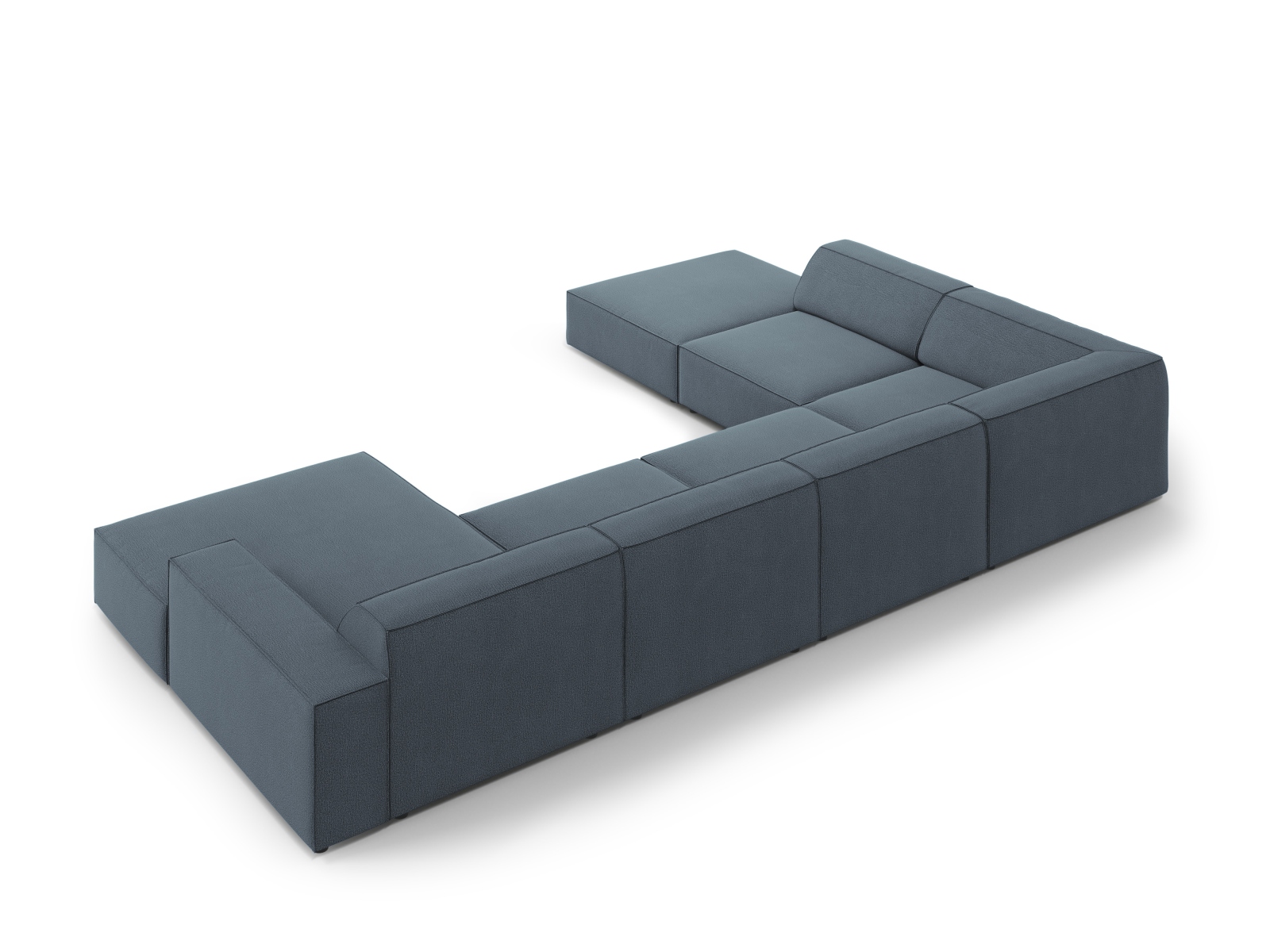 Modular Panoramic Left Corner Sofa, "Jodie", 7 Seats, 361x258x77