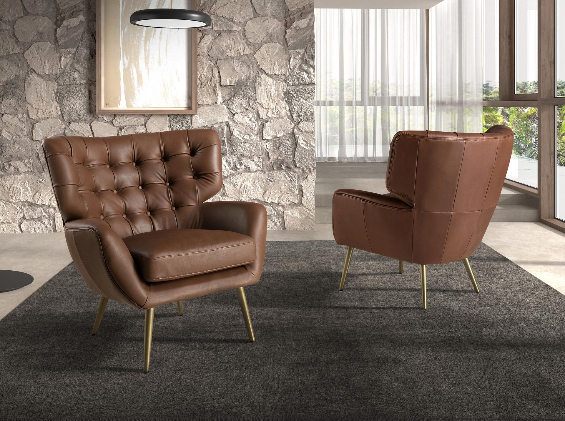 Chester armchair dark brown leather