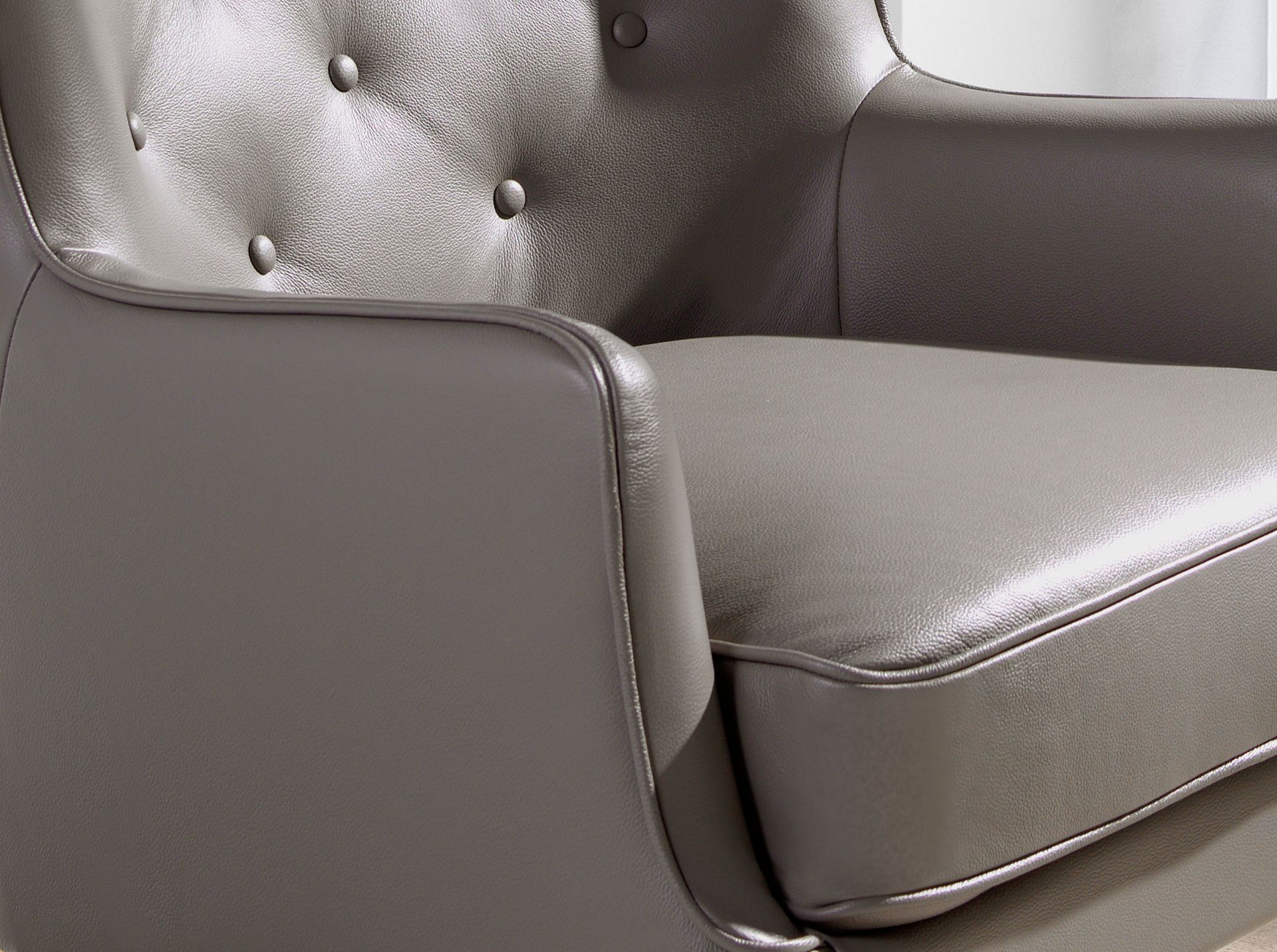Chester armchair dark grey leather