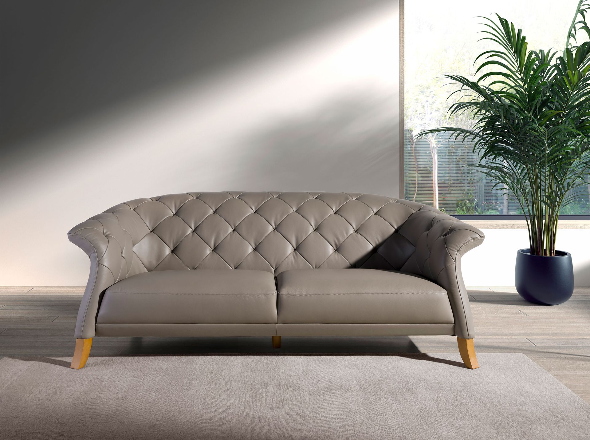 Chester sofa 2 seater grey leather