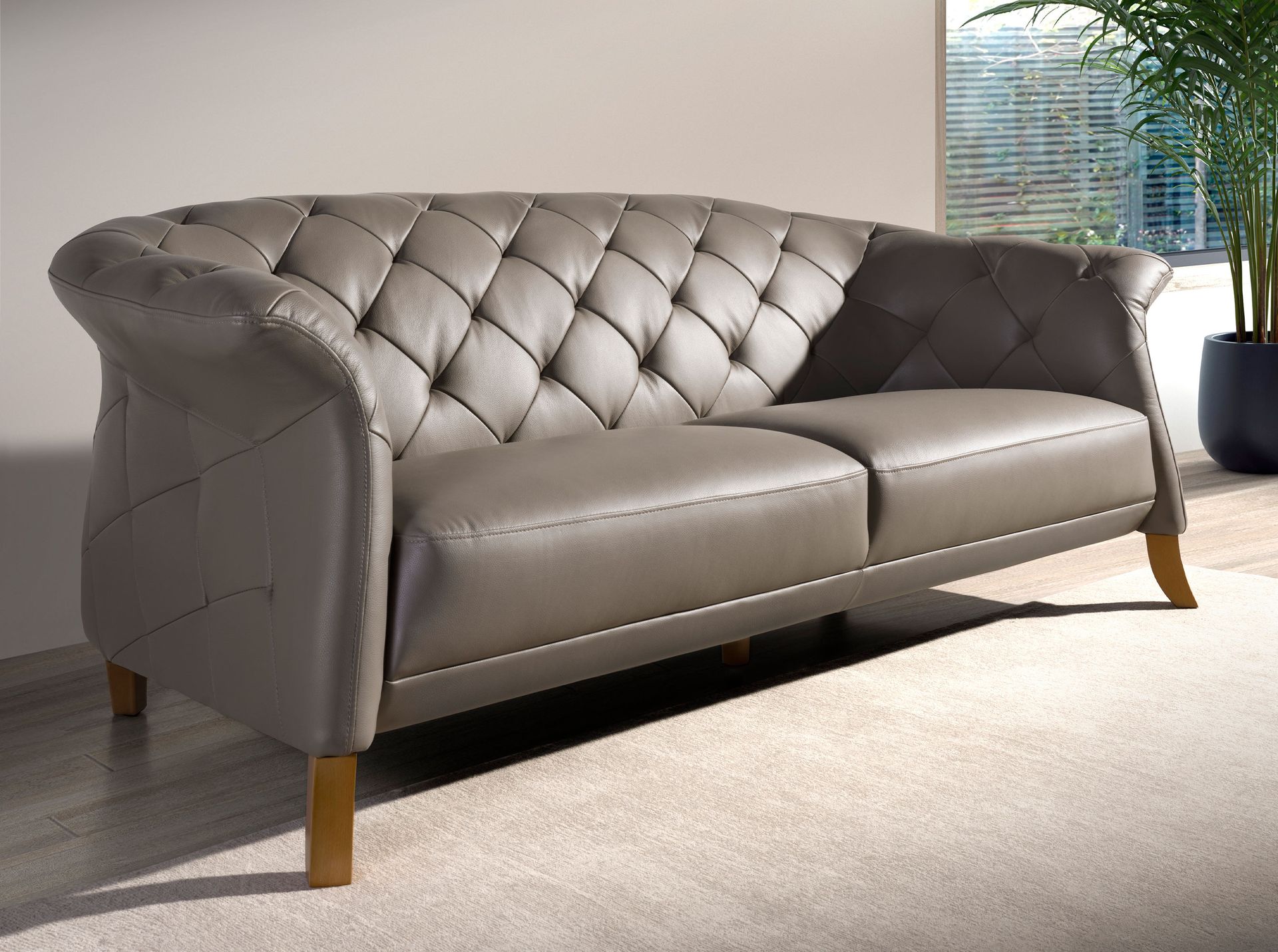 Chester sofa 2 seater grey leather