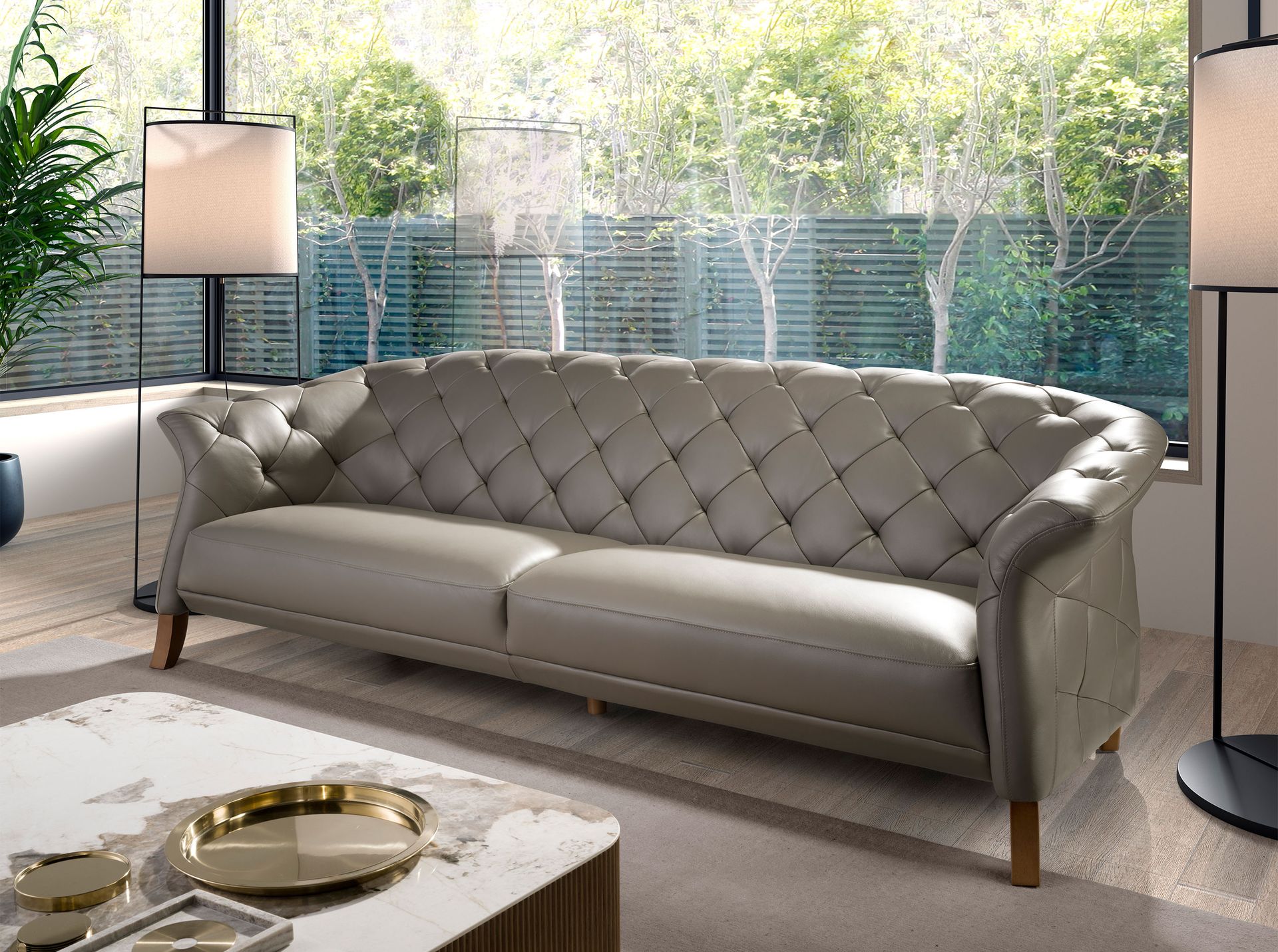 Chester sofa 3 seater grey leather