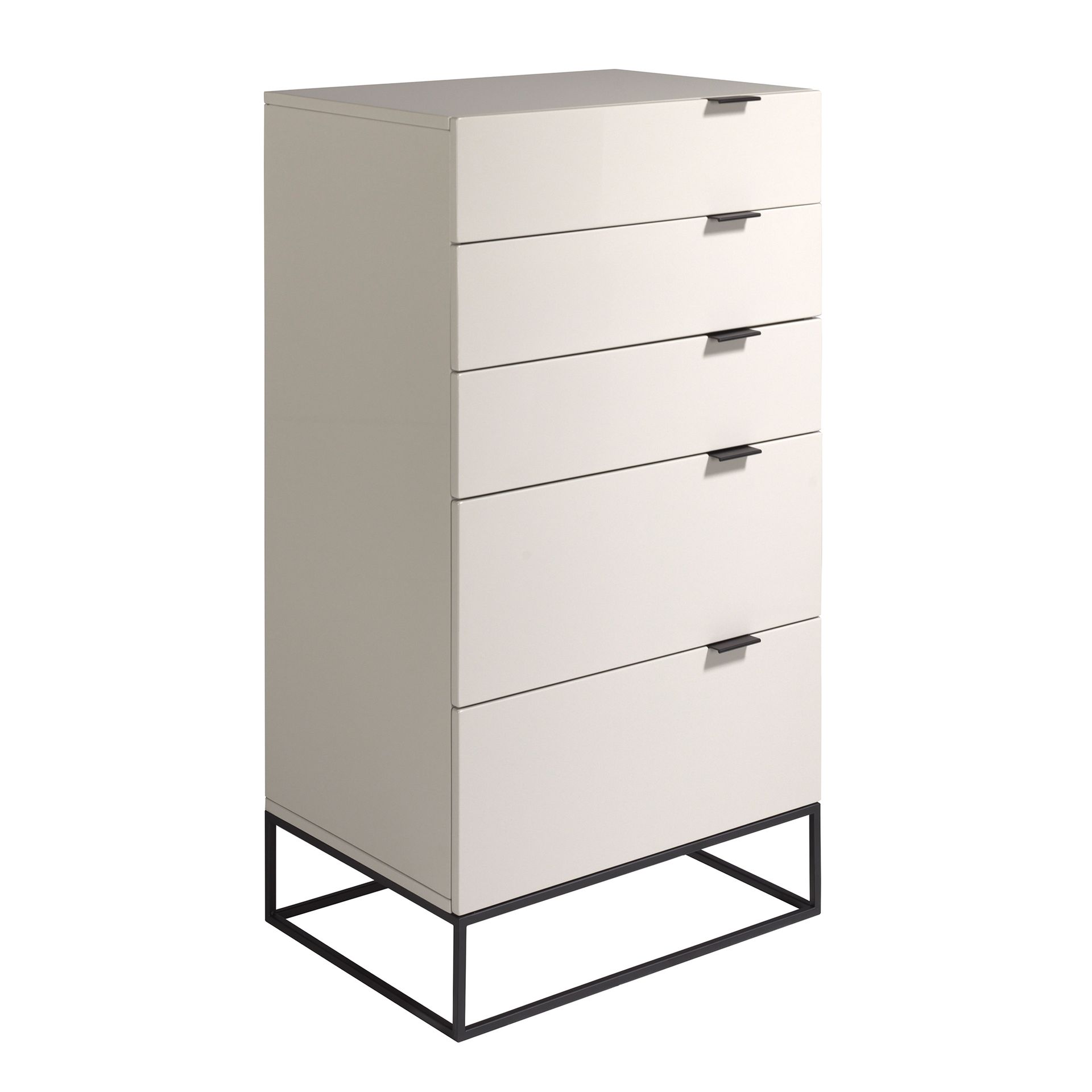 Chiffonier grey wood and black steel