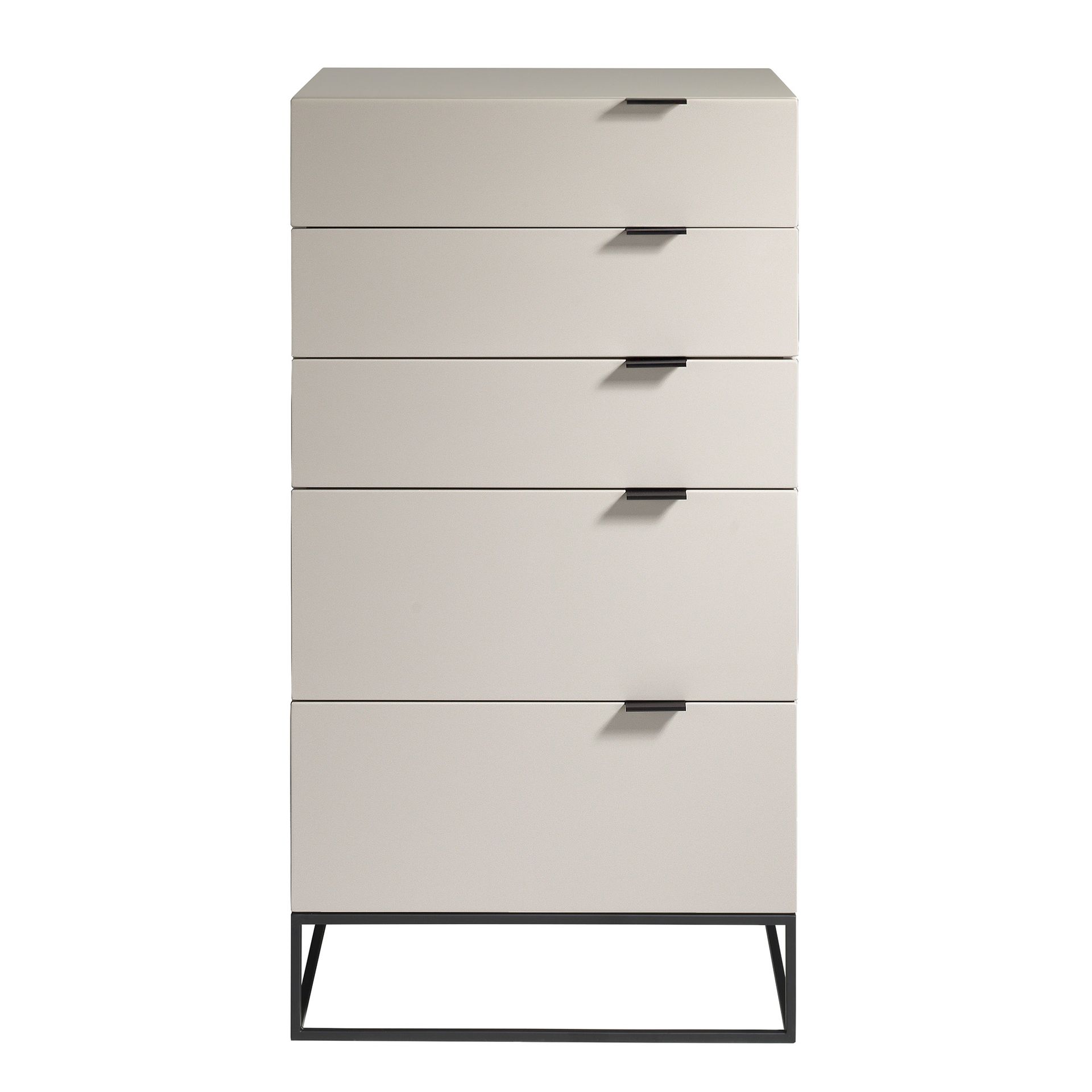 Chiffonier grey wood and black steel