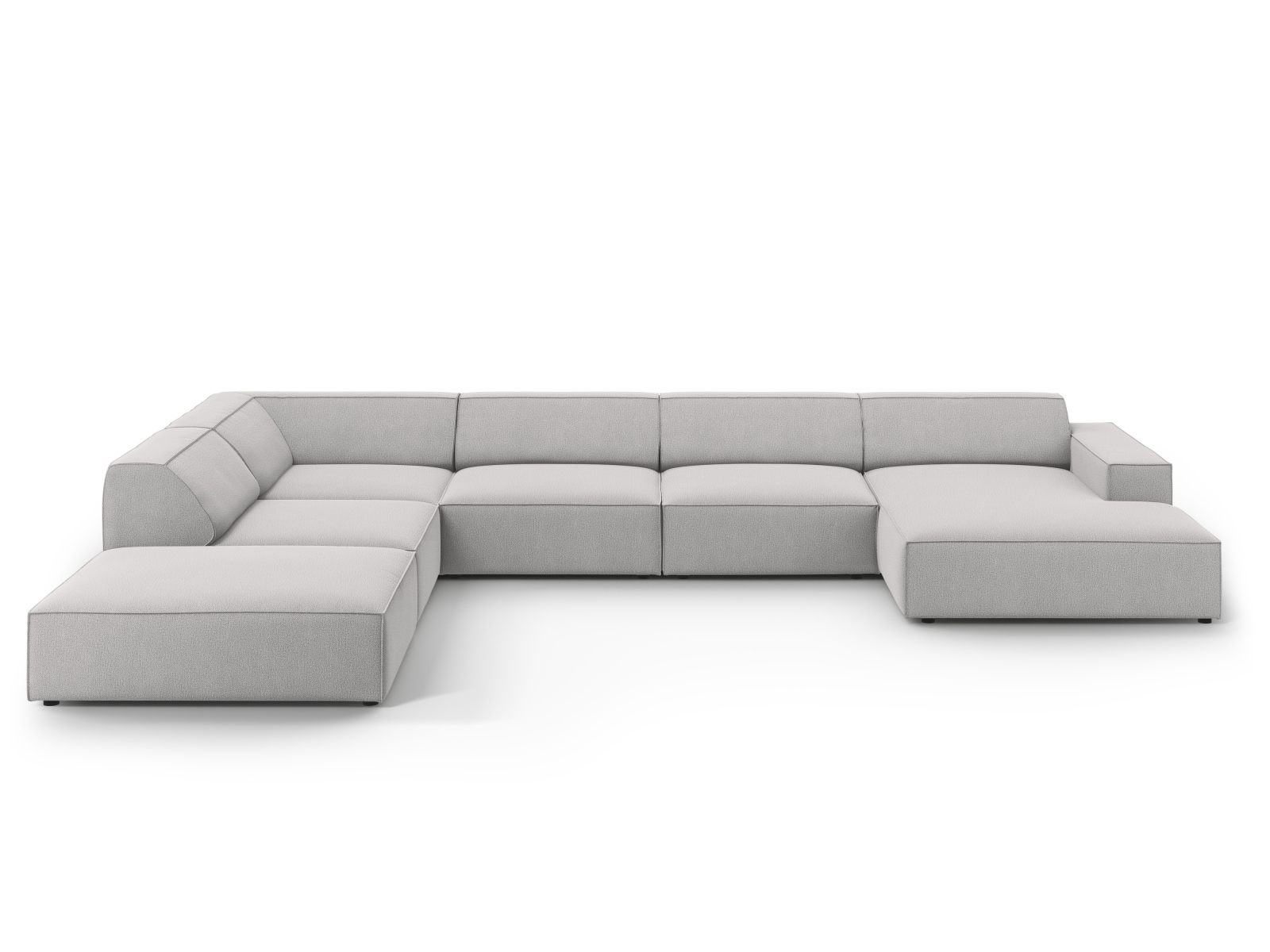 Modular Panoramic Left Corner Sofa, "Jodie", 7 Seats, 361x258x77