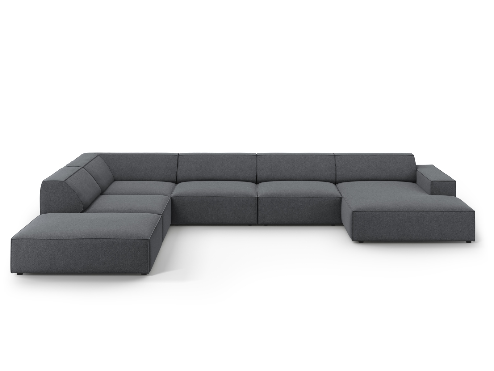 Modular Panoramic Left Corner Sofa, "Jodie", 7 Seats, 361x258x77