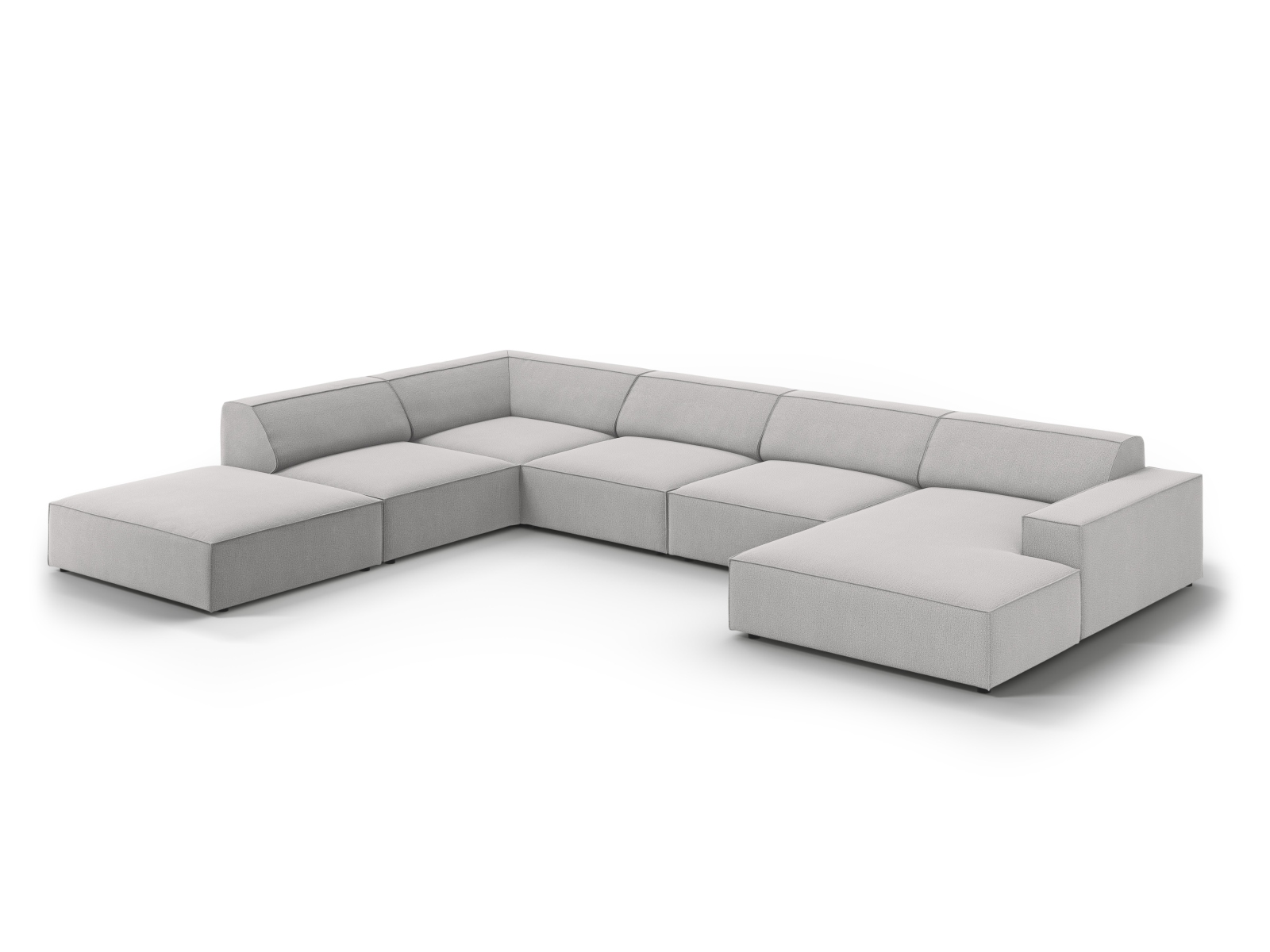 Modular Panoramic Left Corner Sofa, "Jodie", 7 Seats, 361x258x77