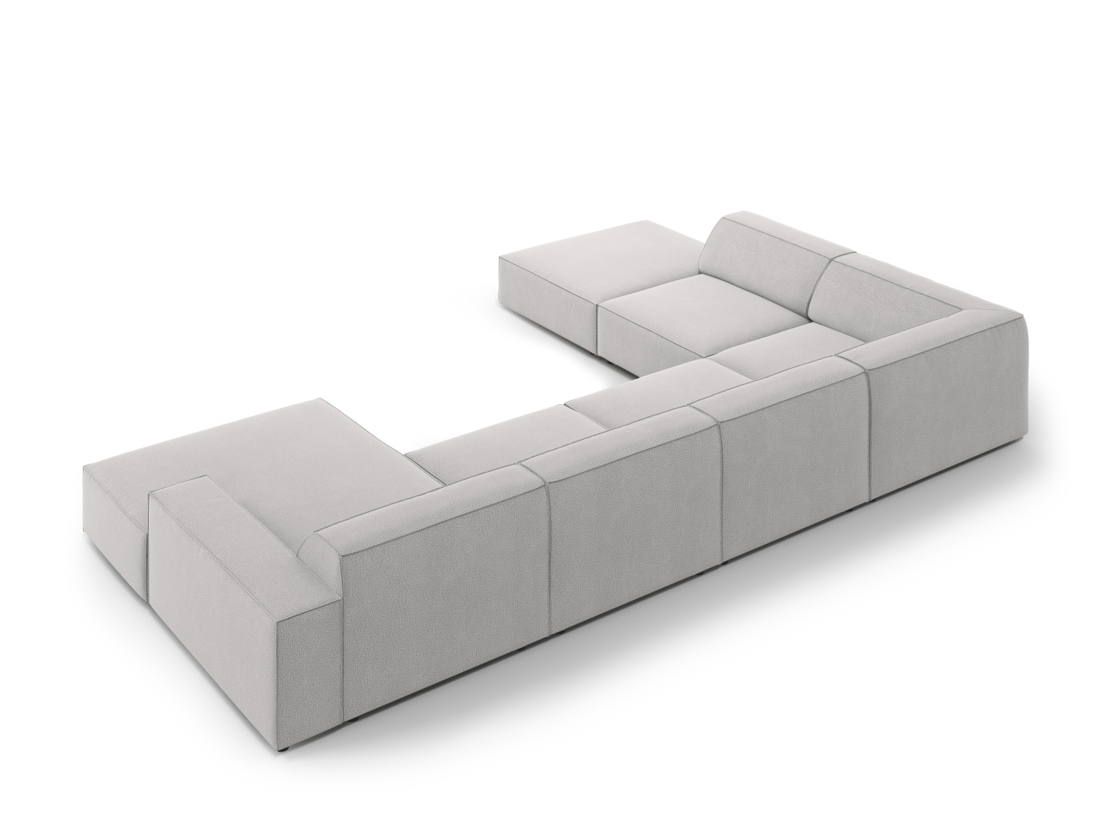 Modular Panoramic Left Corner Sofa, "Jodie", 7 Seats, 361x258x77