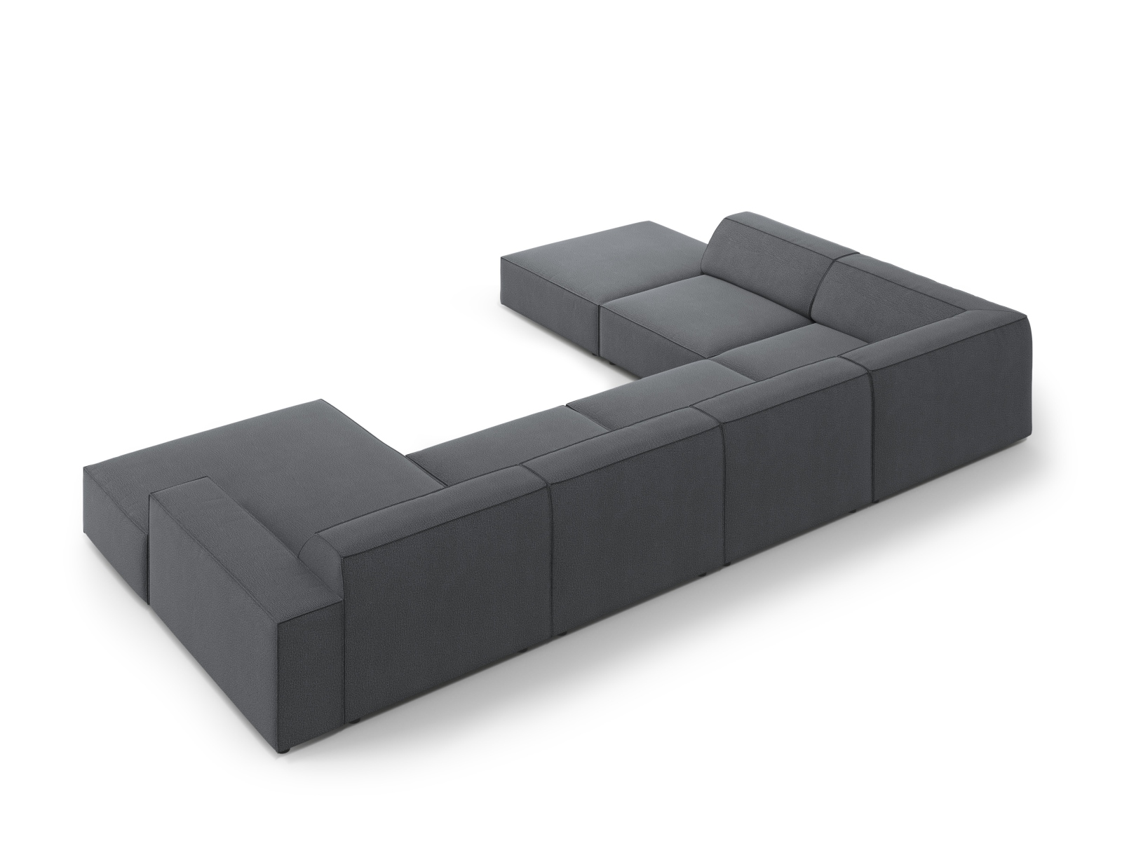 Modular Panoramic Left Corner Sofa, "Jodie", 7 Seats, 361x258x77