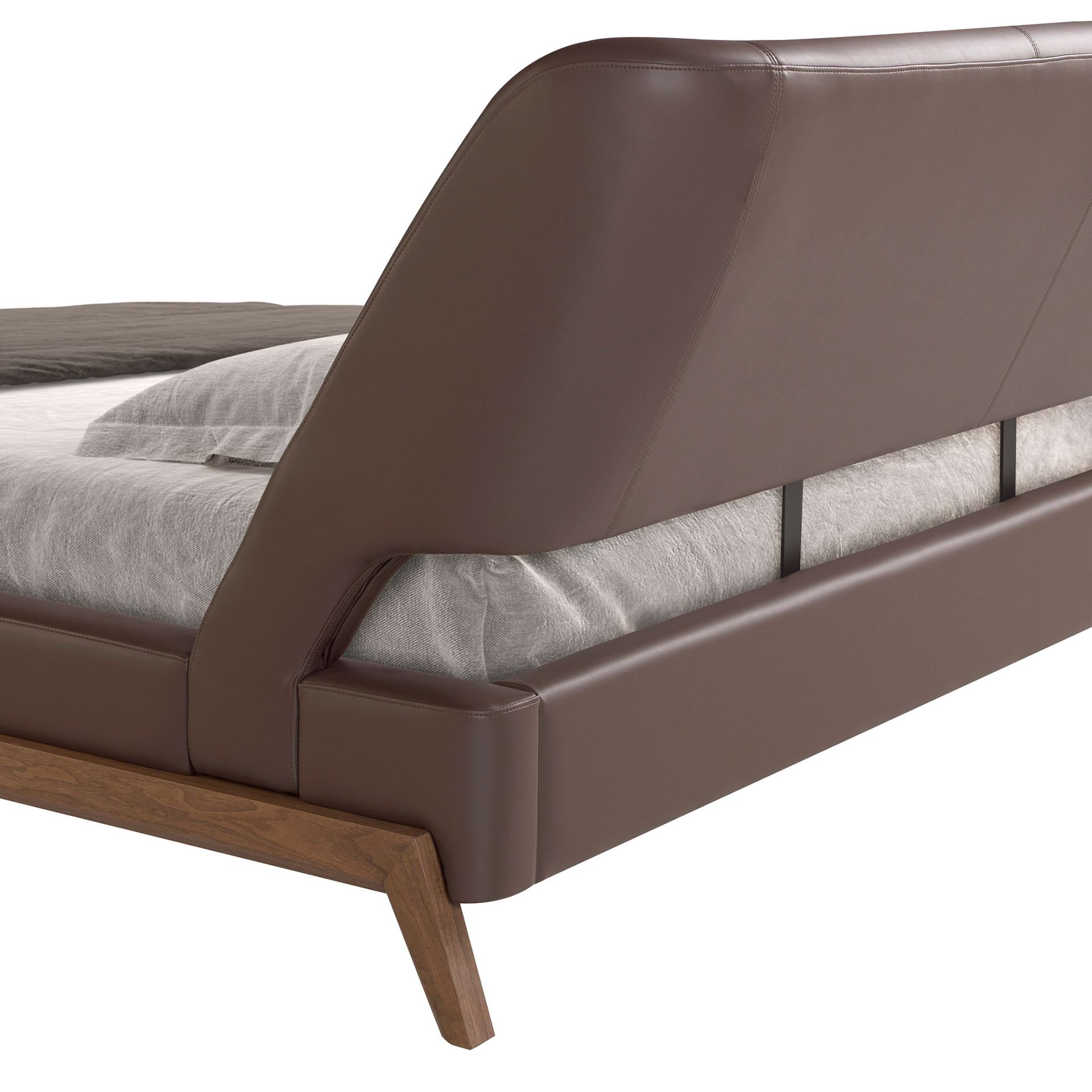 Chocolate brown leatherette bed