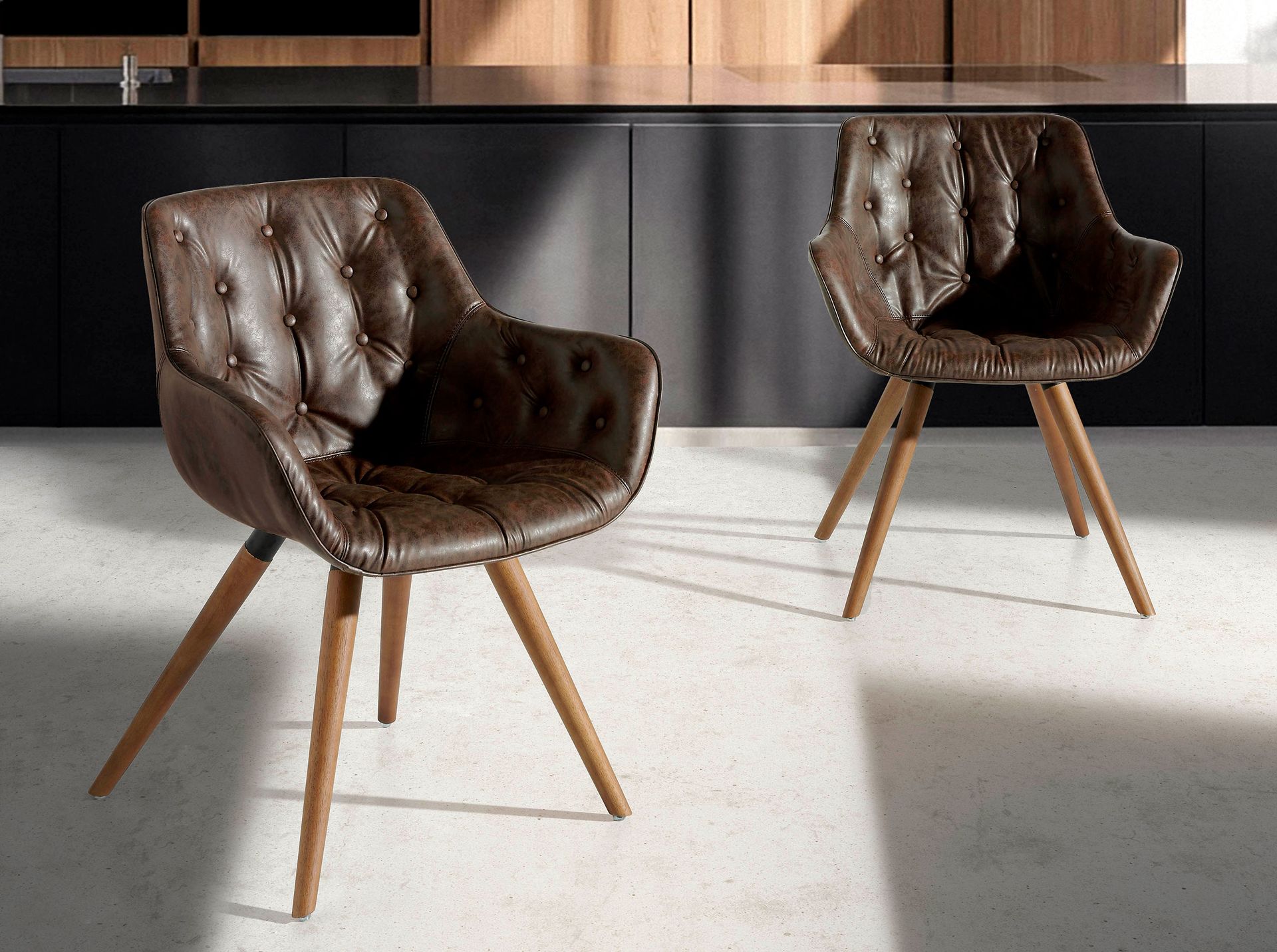 Chocolate brown leatherette chair