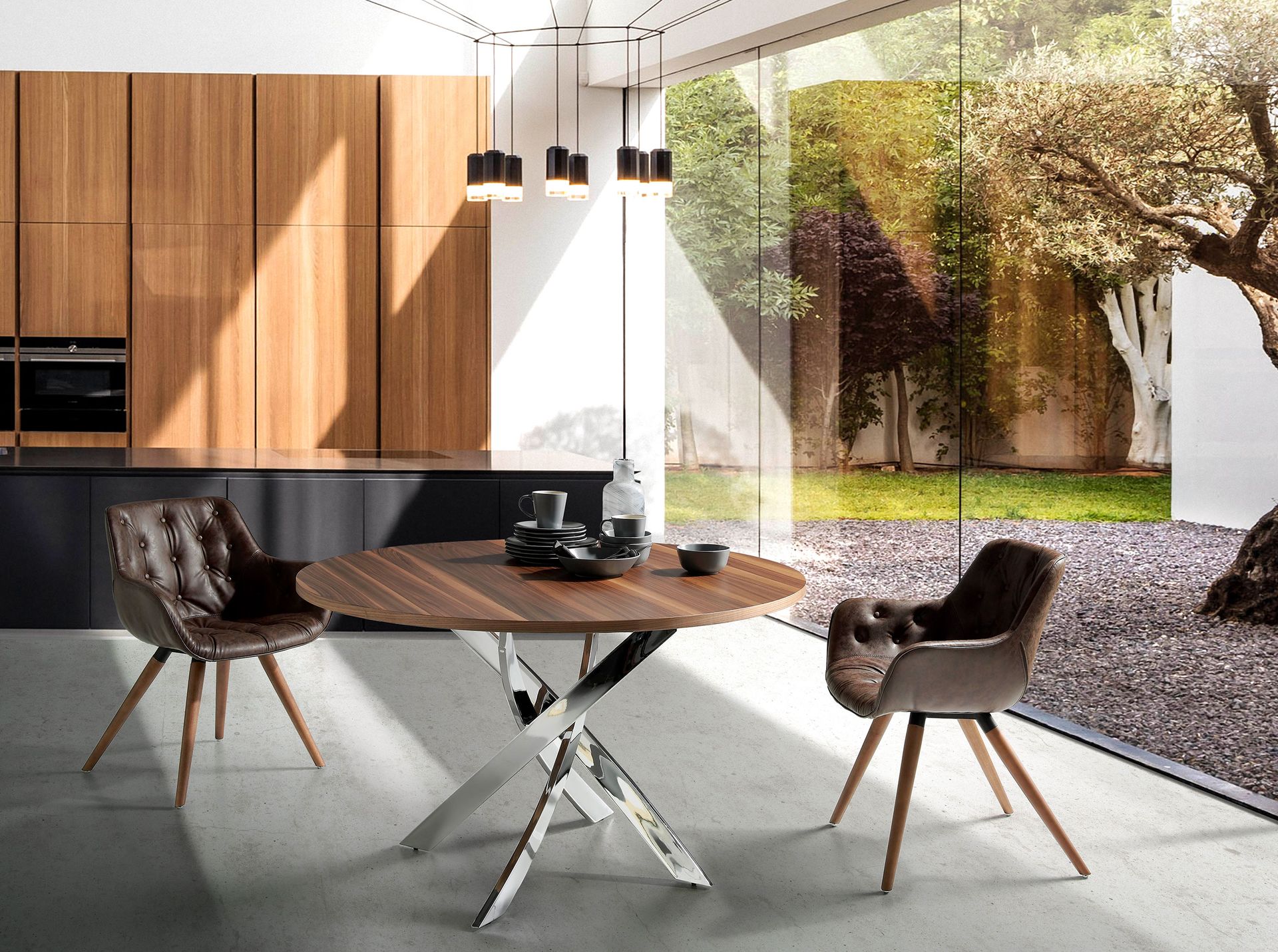 Chocolate brown leatherette chair