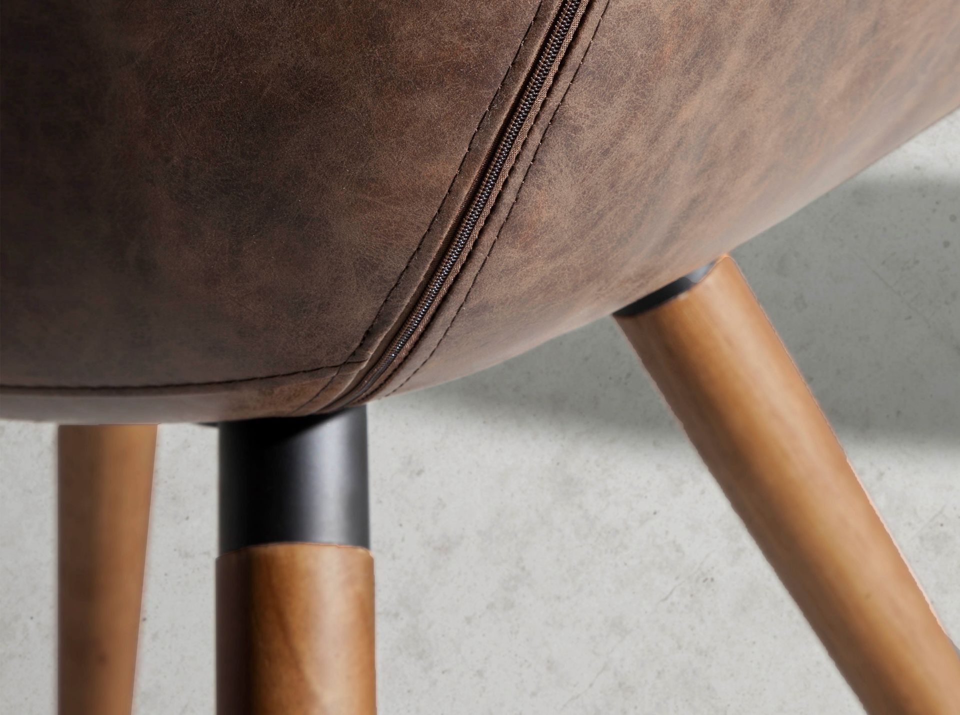 Chocolate brown leatherette chair