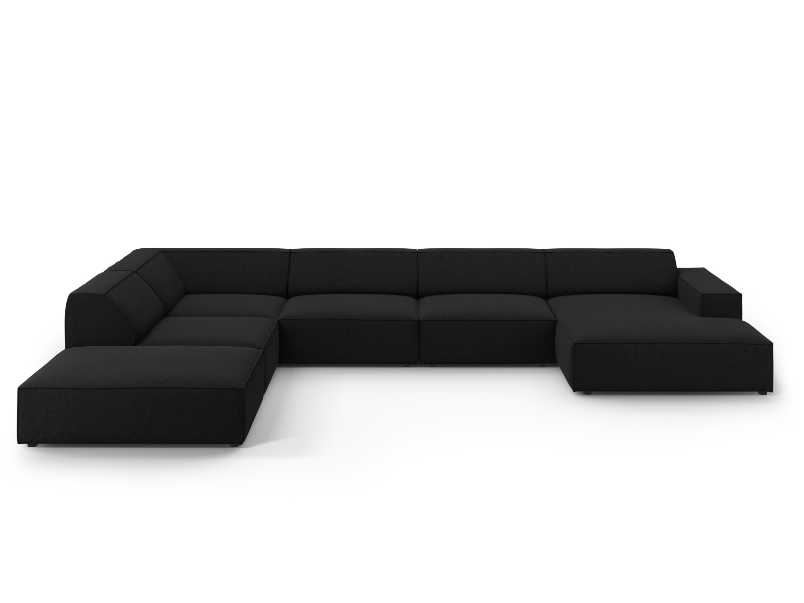 Modular Panoramic Left Corner Sofa, "Jodie", 7 Seats, 361x258x77