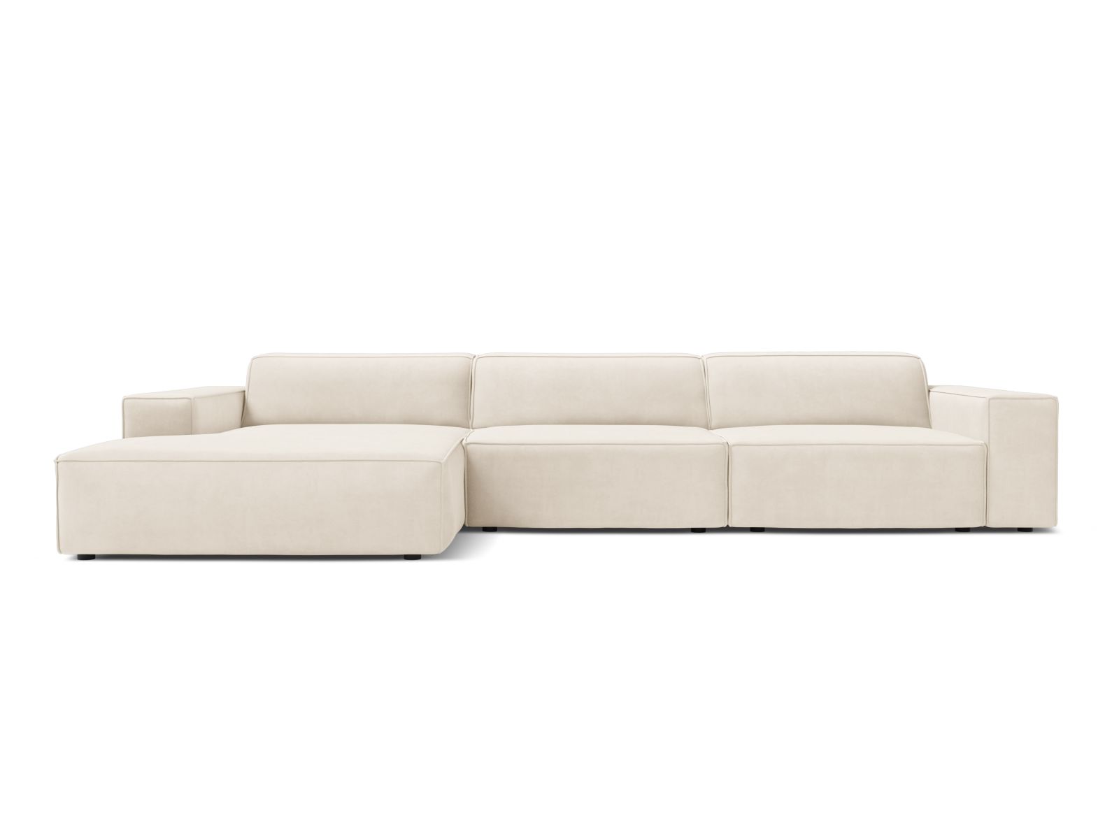 Velvet Modular Left Corner Sofa, "Jodie", 4 Seats, 284x162x77