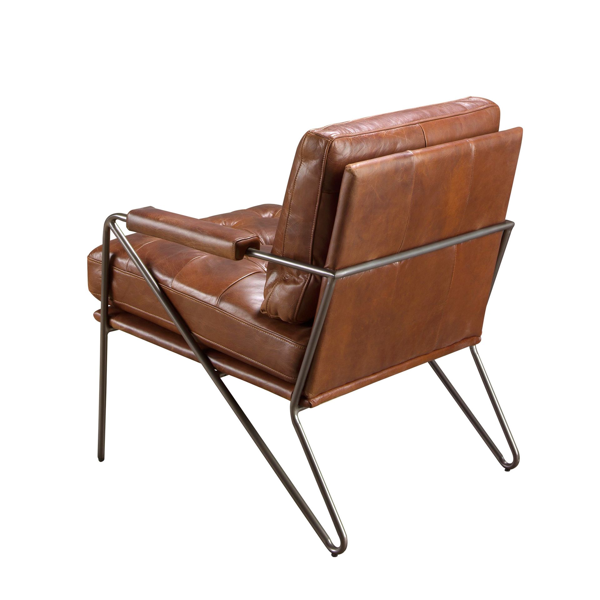 Cognac brown leather armchair